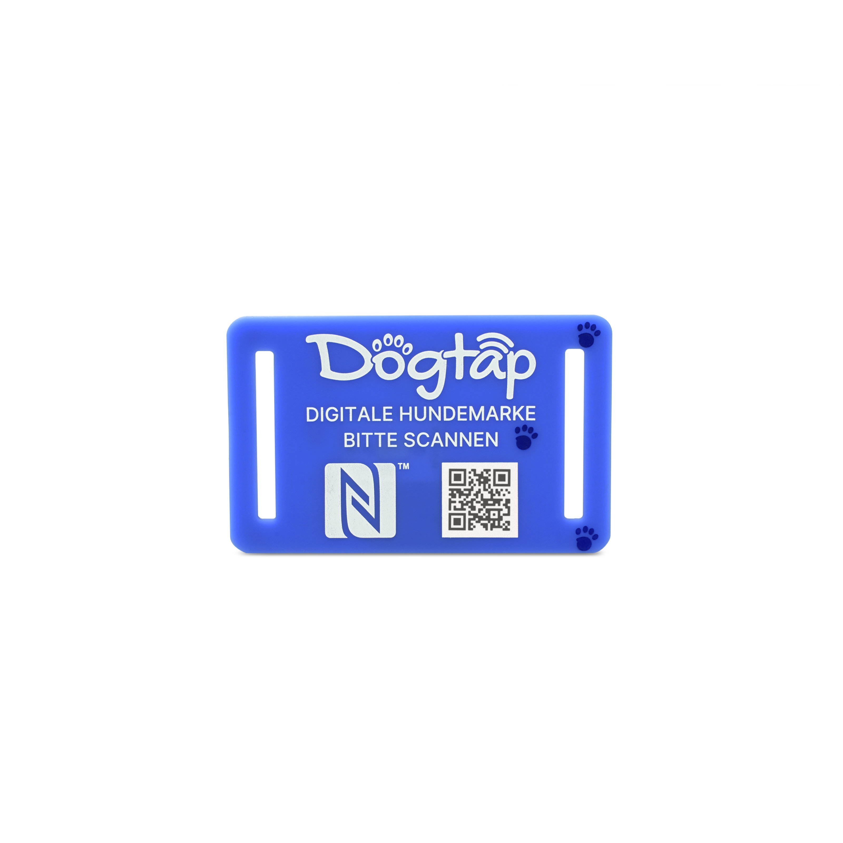 Dogtap Light Small - Digitale Hundemarke  - Silikon - 50 x 30 mm - blau