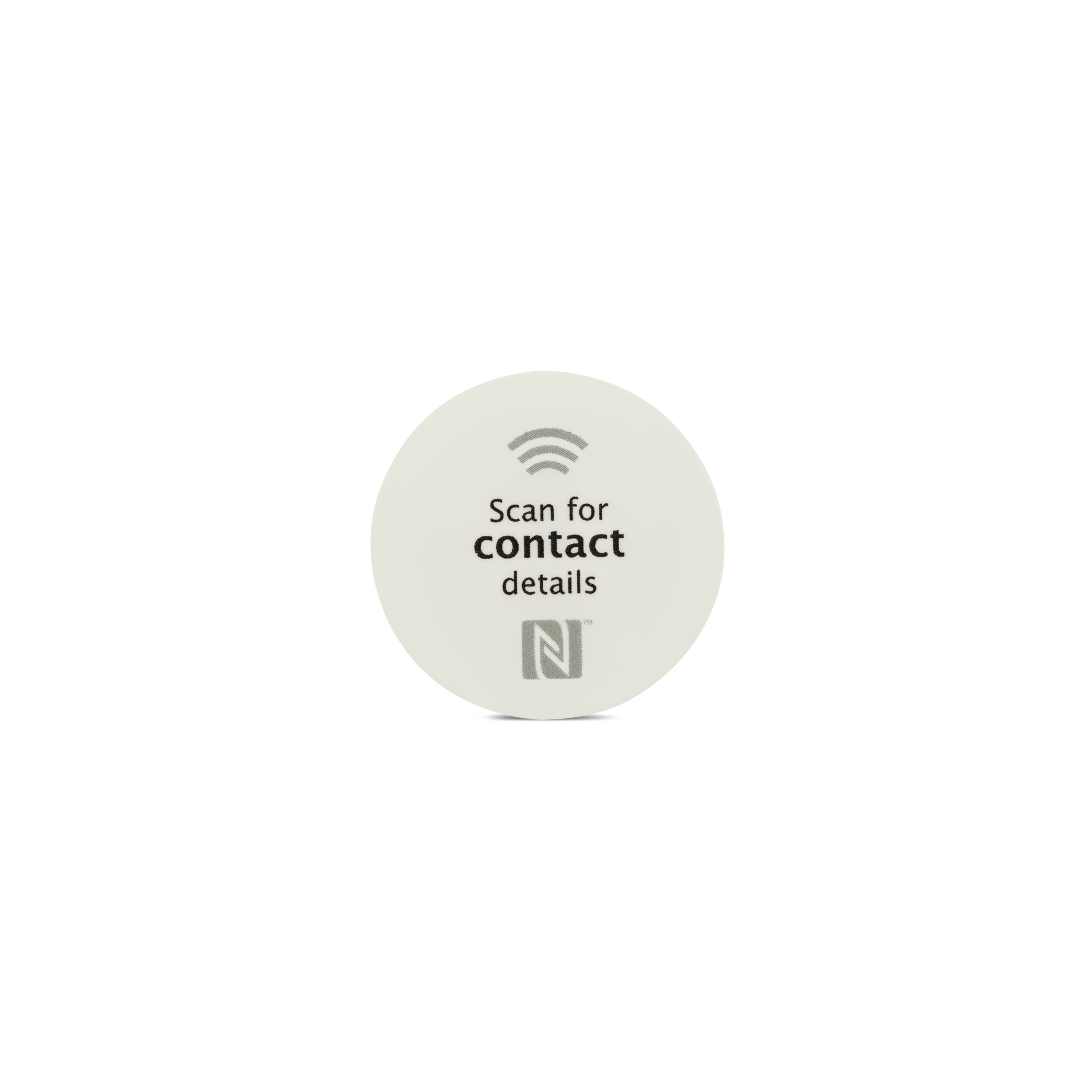 NFC-vCard PET Sticker Kit - 10 pieces (5 German / 5 English) - incl. NFC-vCard access - 30 mm - white