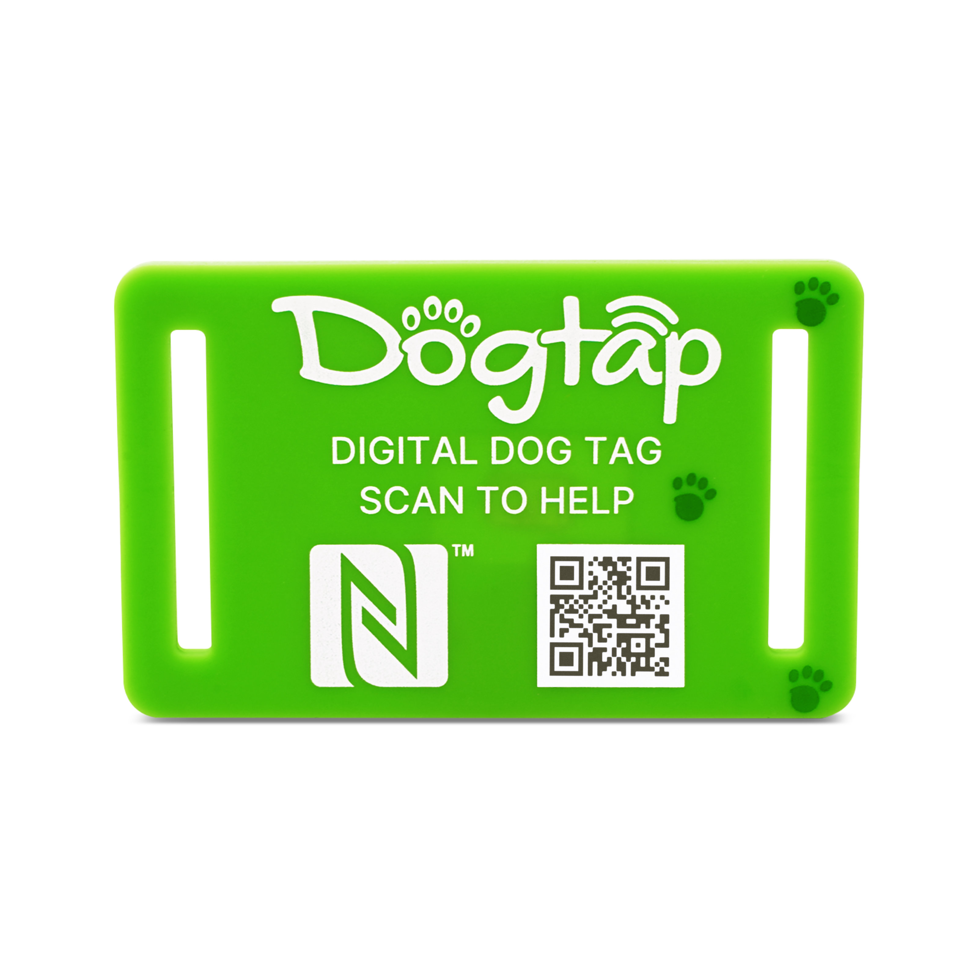 Dogtap Light XL - Digitale Hundemarke - Silikon - 112 x 70 mm - grün