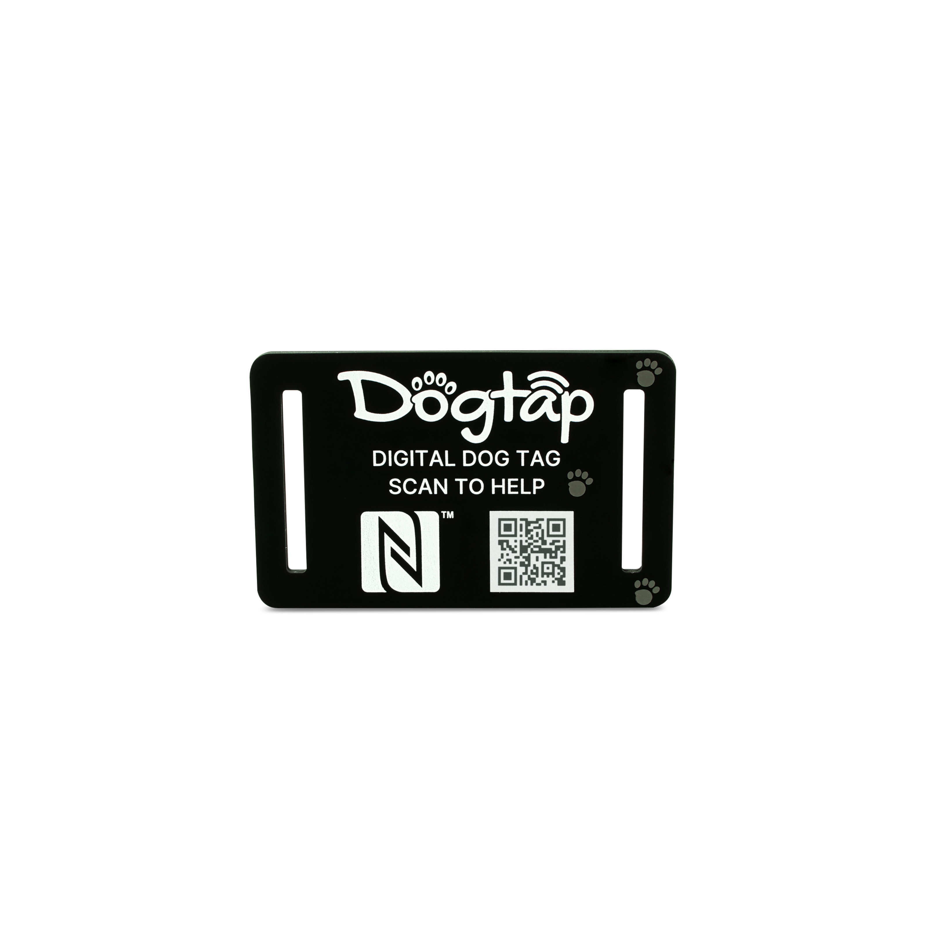 Dogtap Light Small - Digital dog tag - silicone - 50 x 30 mm - black