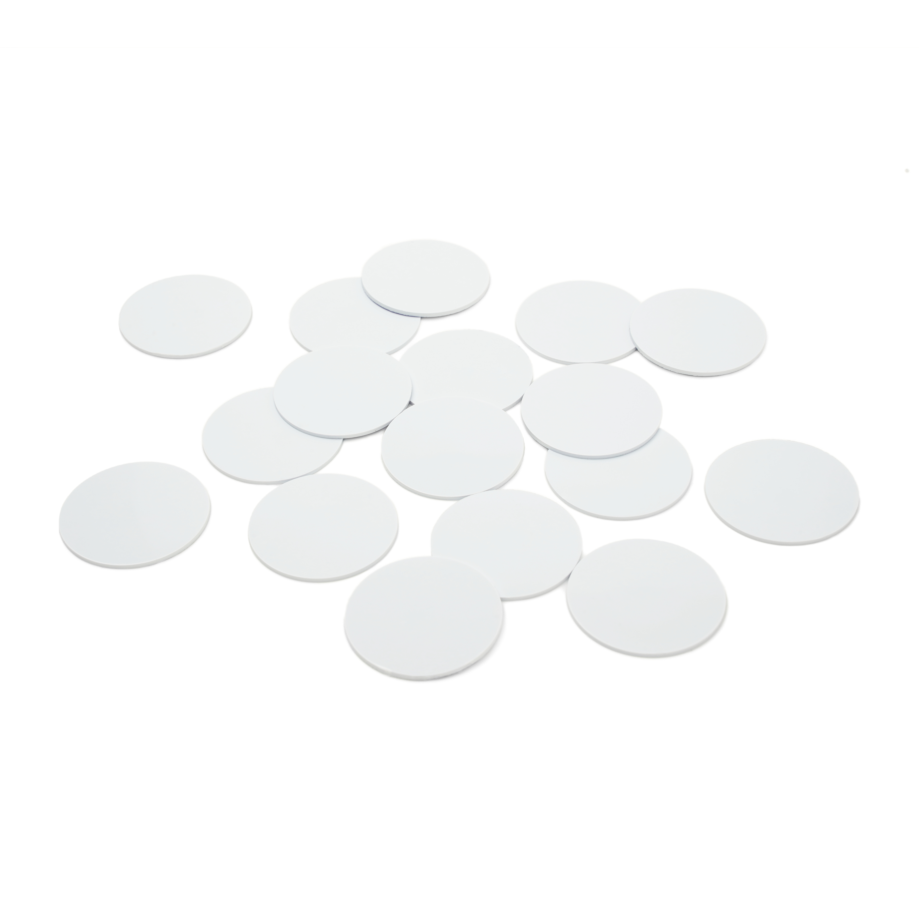 NFC Coin PVC - 10 pieces - 25 mm - NTAG215 - 540 byte - white - without adhesive layer