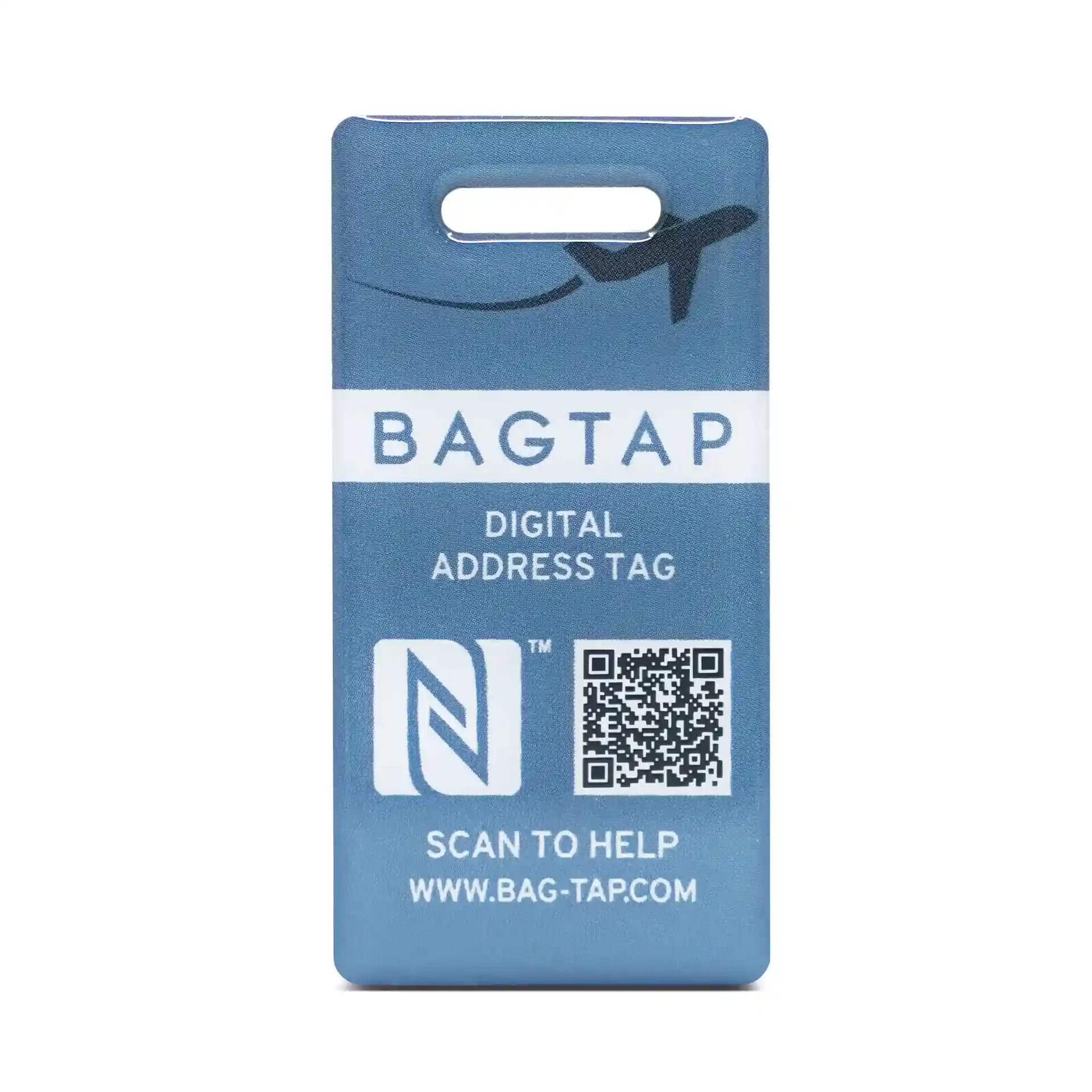Bagtap Solid - Digital Luggage Tag - Epoxy - 30 x 60 mm - light blue