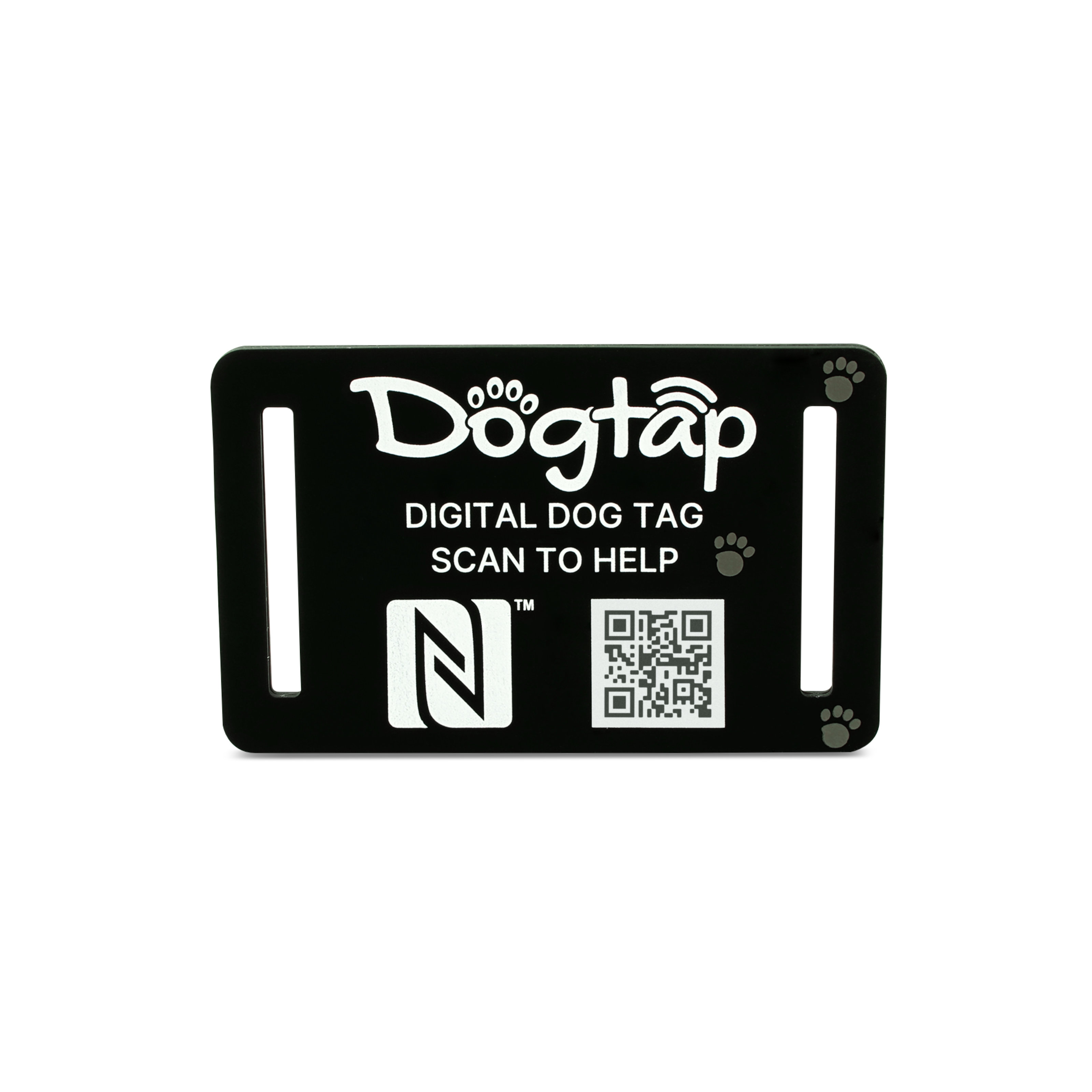 Dogtap Light Big - Digital dog tag - silicone - 67 x 40 mm - black