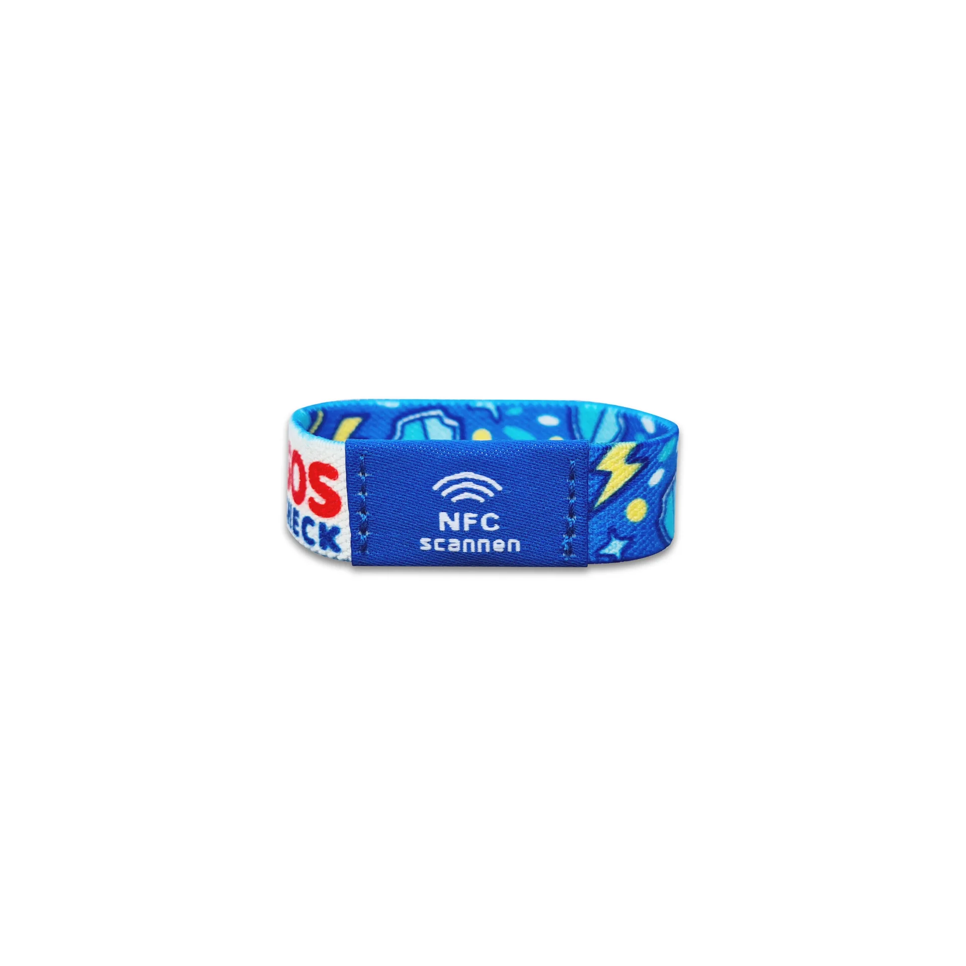 SOS-Check Armband Kids - Smartes Notfall-Armband - Stoff - 150 x 15 mm - blau