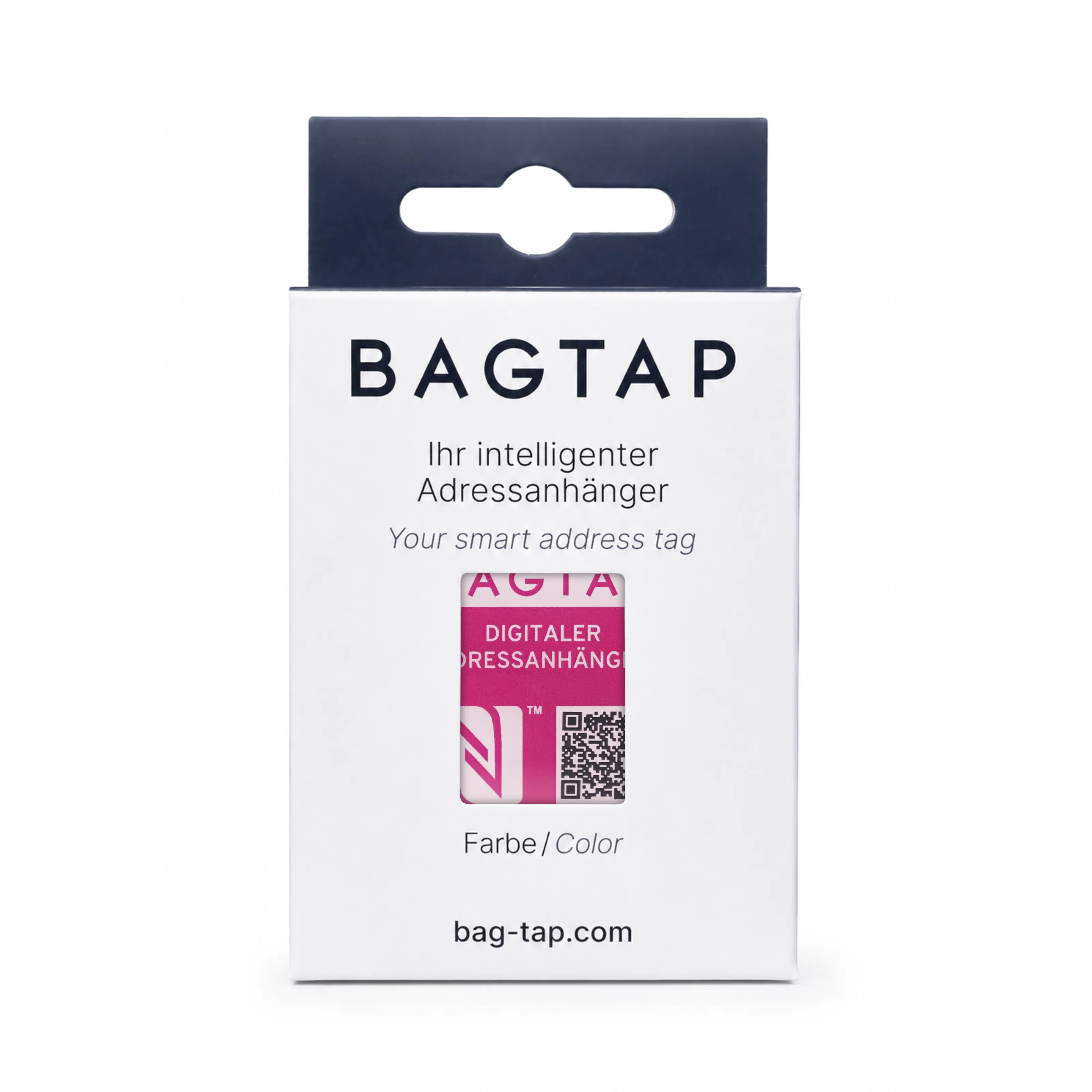 Bagtap Solid - Digitaler Kofferanhänger - Epoxy - 30 x 60 mm - pink
