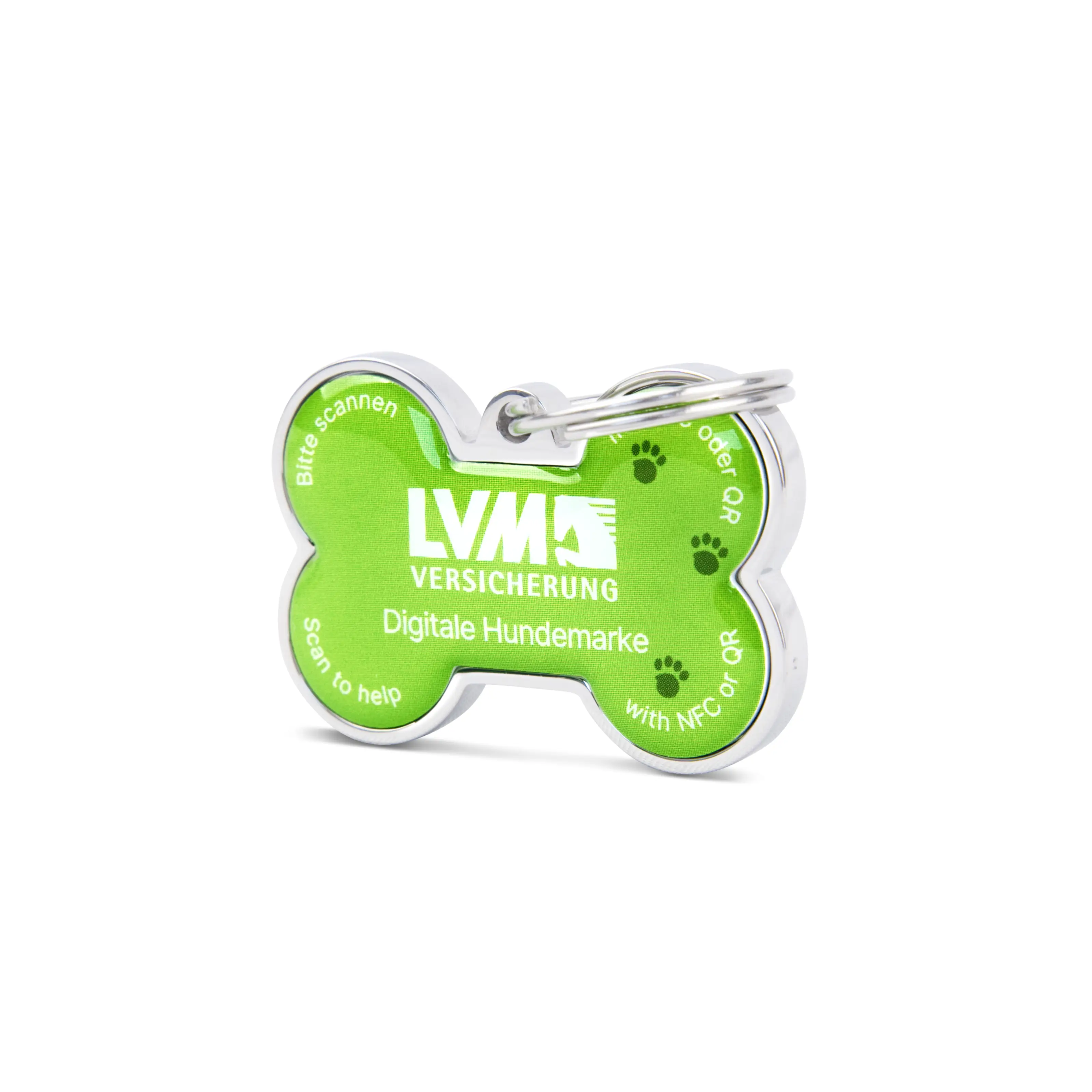 Dogtap Solid - LVM Edition - Digitale Hundemarke - PVC/Metall - 41,6 x 28,5 mm - grün
