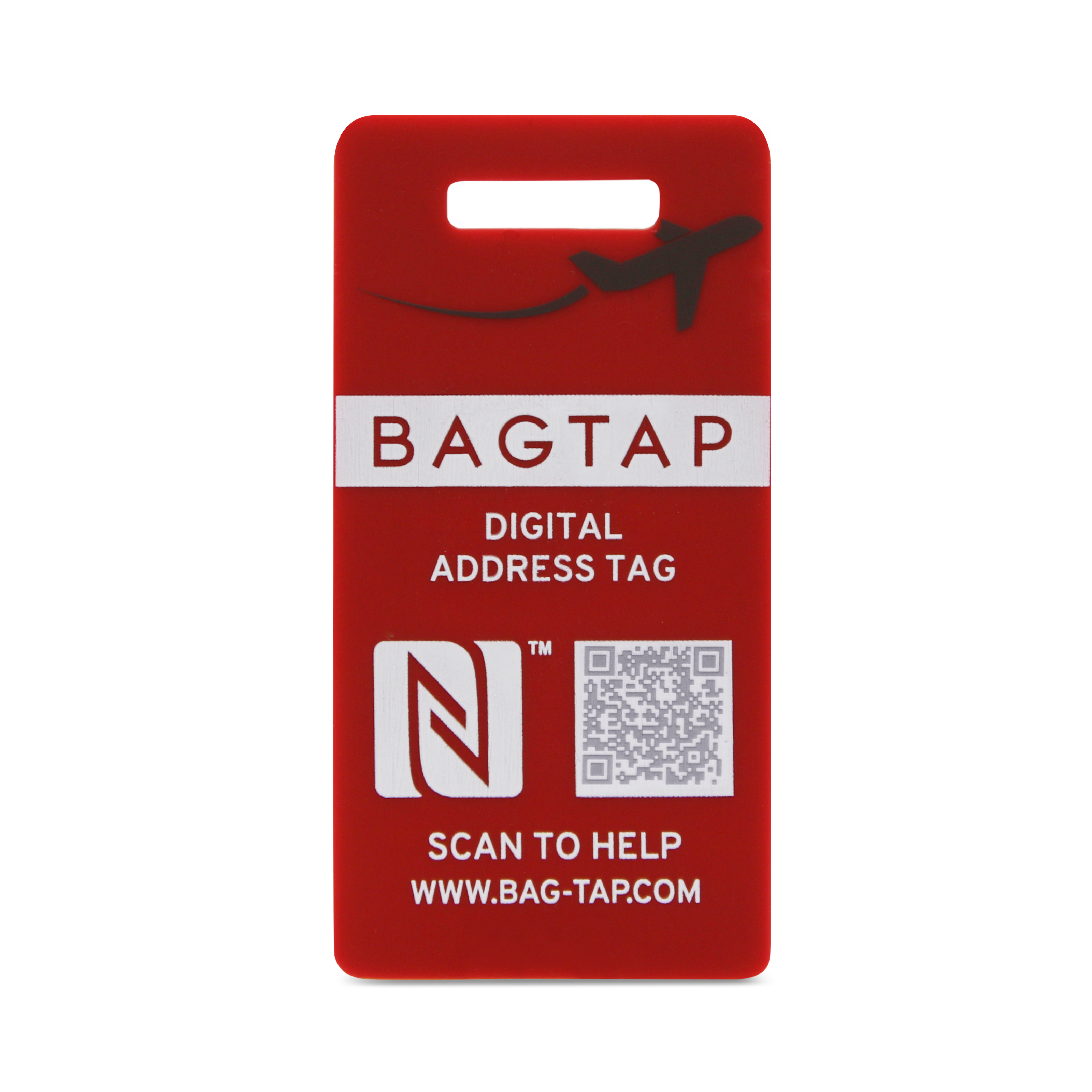 Bagtap Silicone - Digital address tag - 30 x 60 mm - red