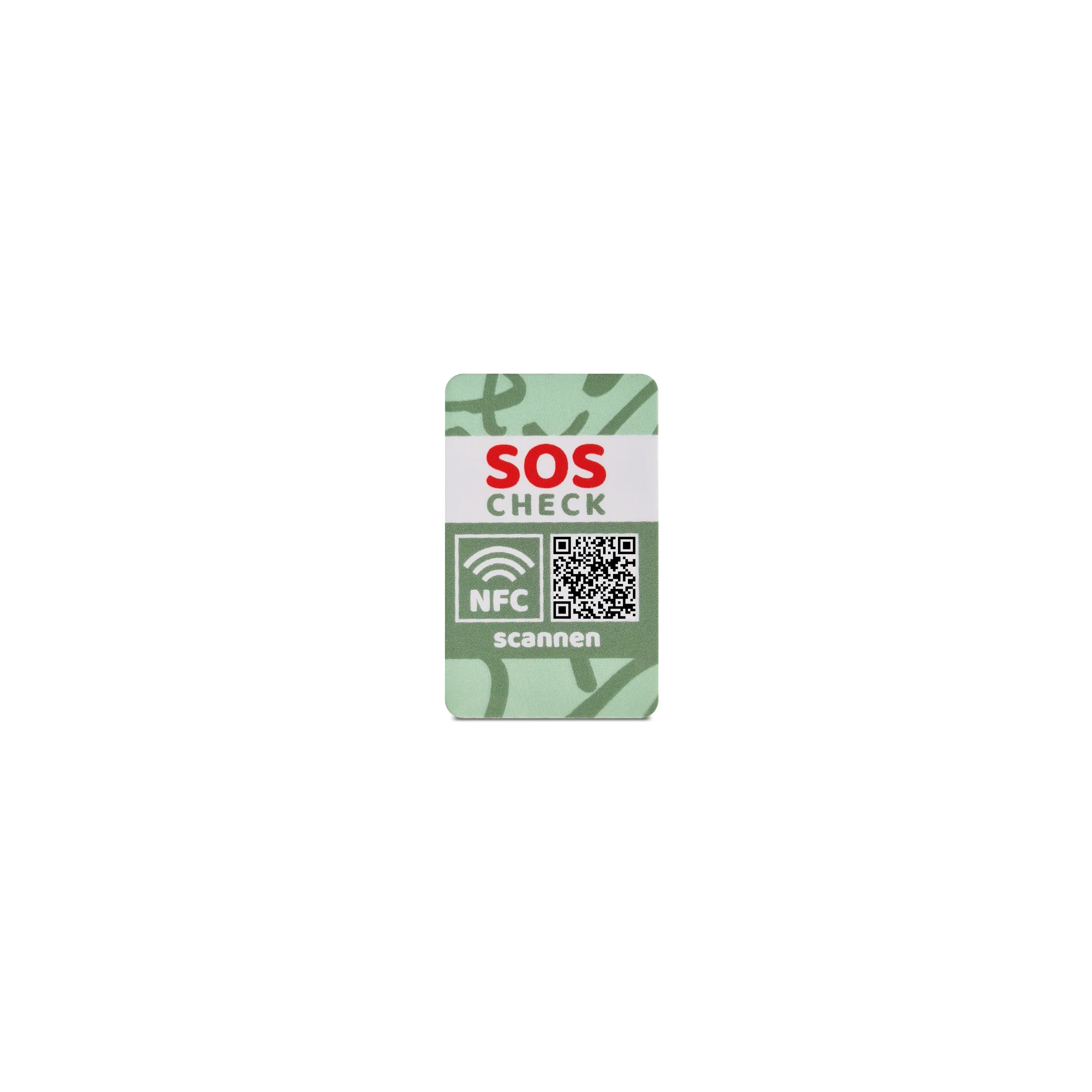 SOS-Check Sticker - Smart Emergency Sticker - PET - On-Metal - 25 x 45 mm - 2-Pack - Green