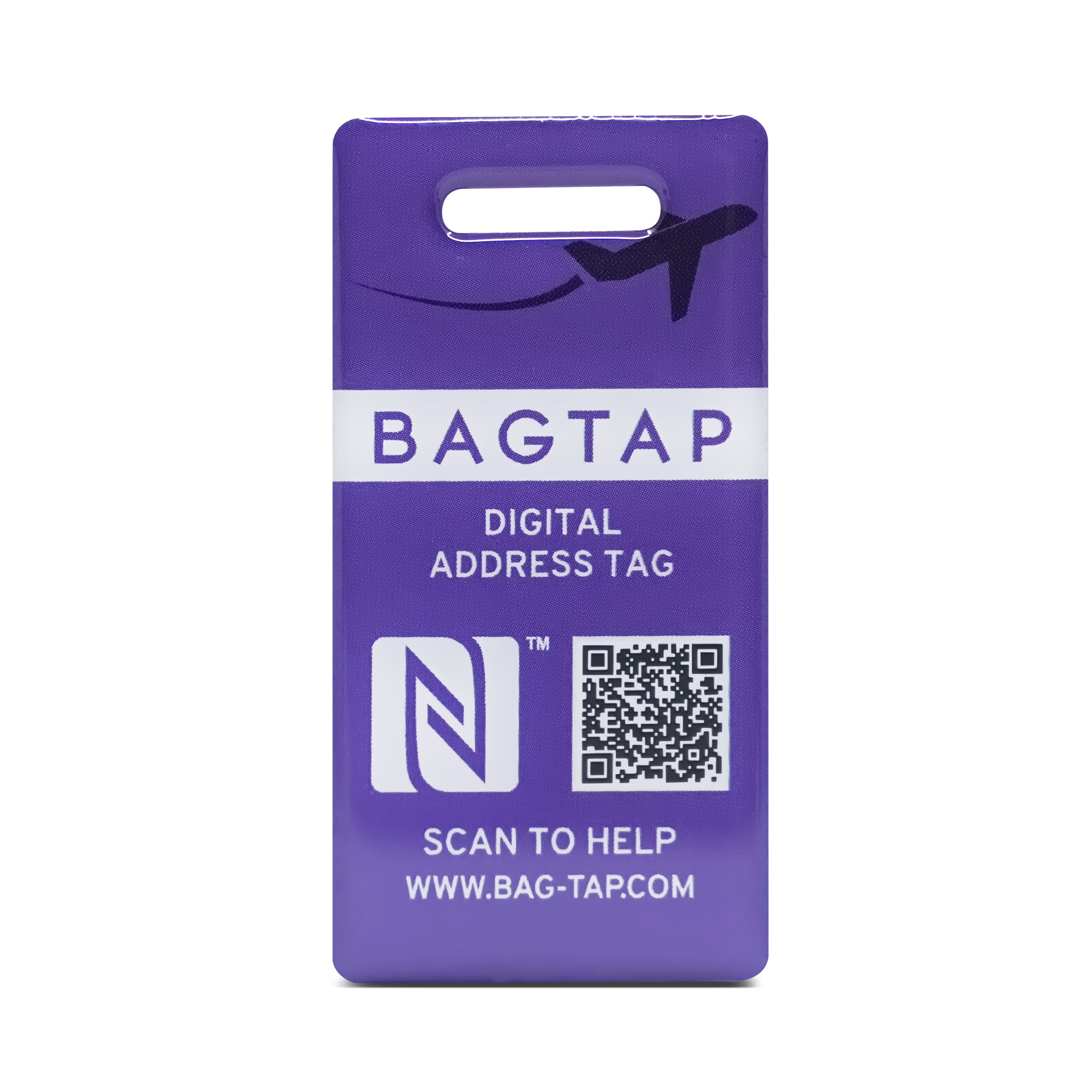 Bagtap PVC Epoxy - Digital Aaddress tag - 30 x 60 mm - purple