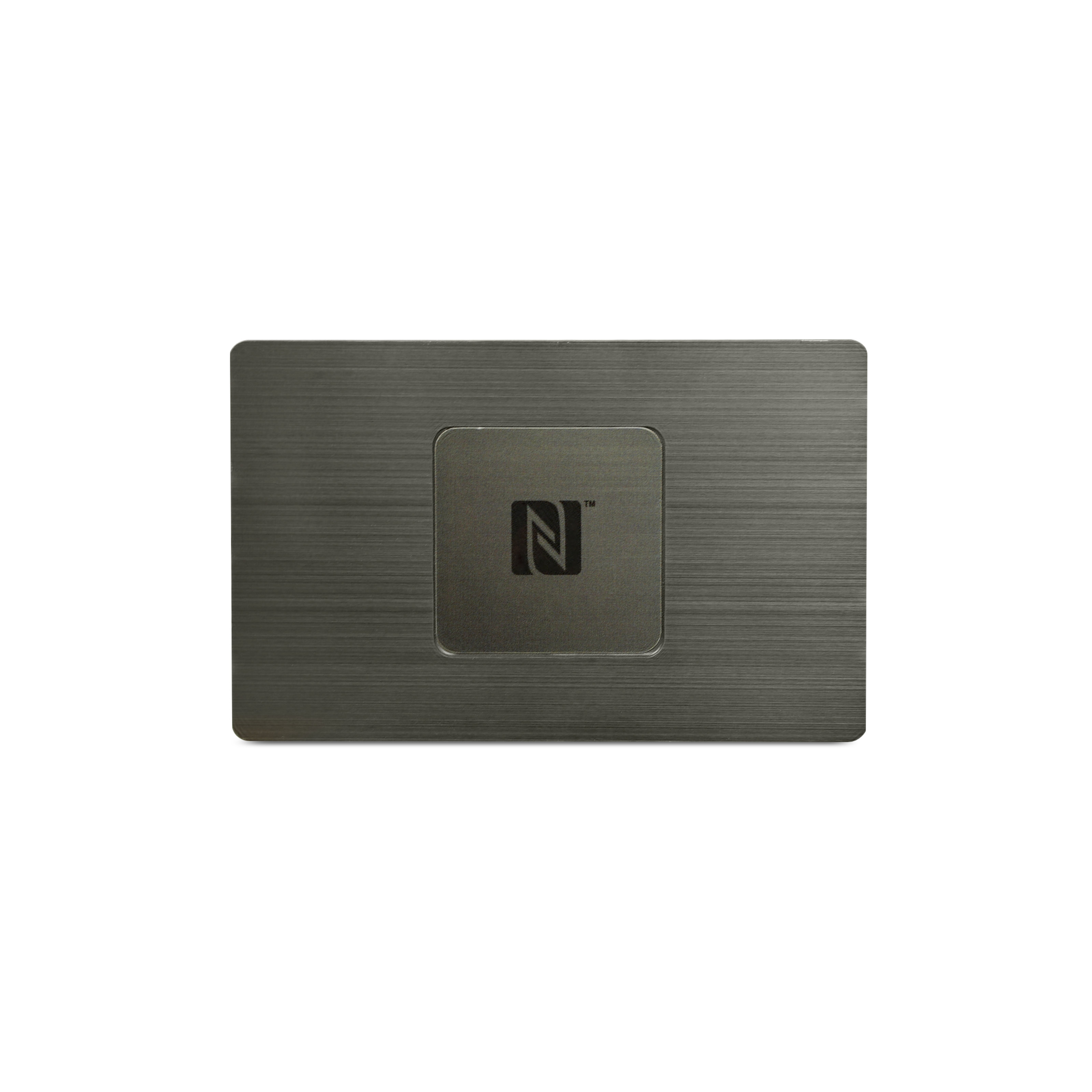 NFC Karte Metall - 85,6 x 54 mm - NTAG213 - 180 Byte - grau