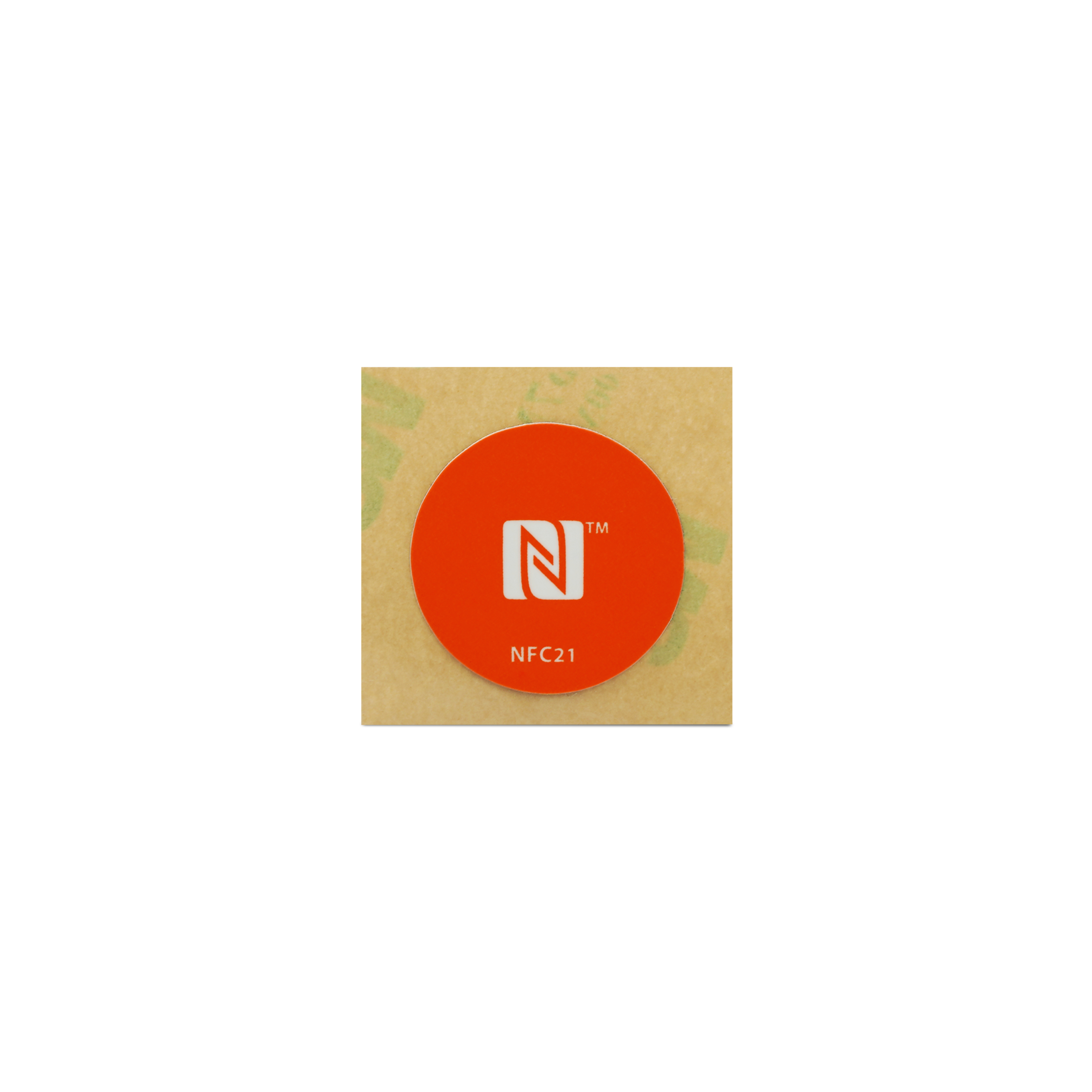 NFC Sticker PET - On-Metal - 22 mm - NTAG213 - 180 Byte - orange mit Logo