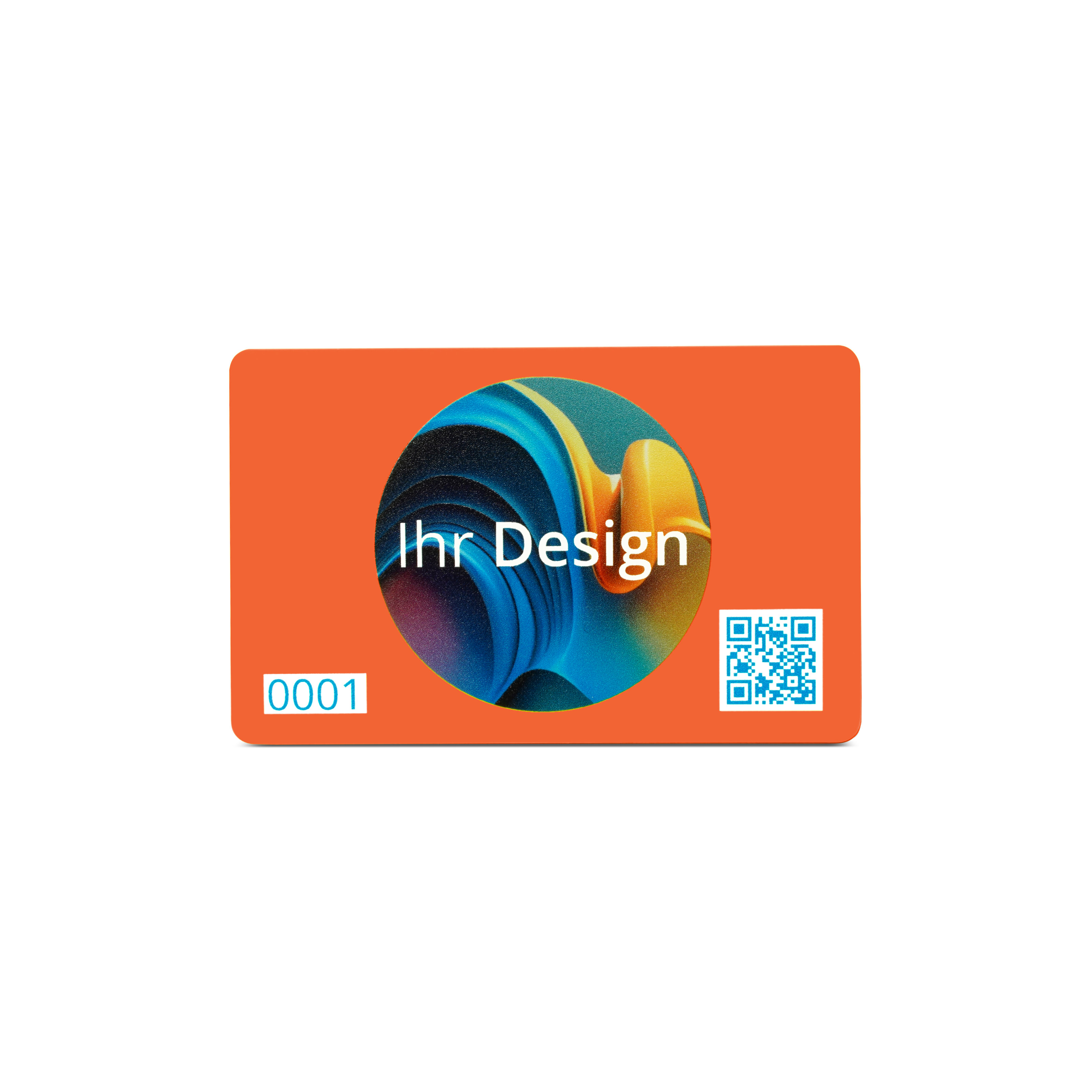 NFC Karte PVC - 85,6 x 54 mm - NTAG213 - 180 Byte - orange matt - bedruckt