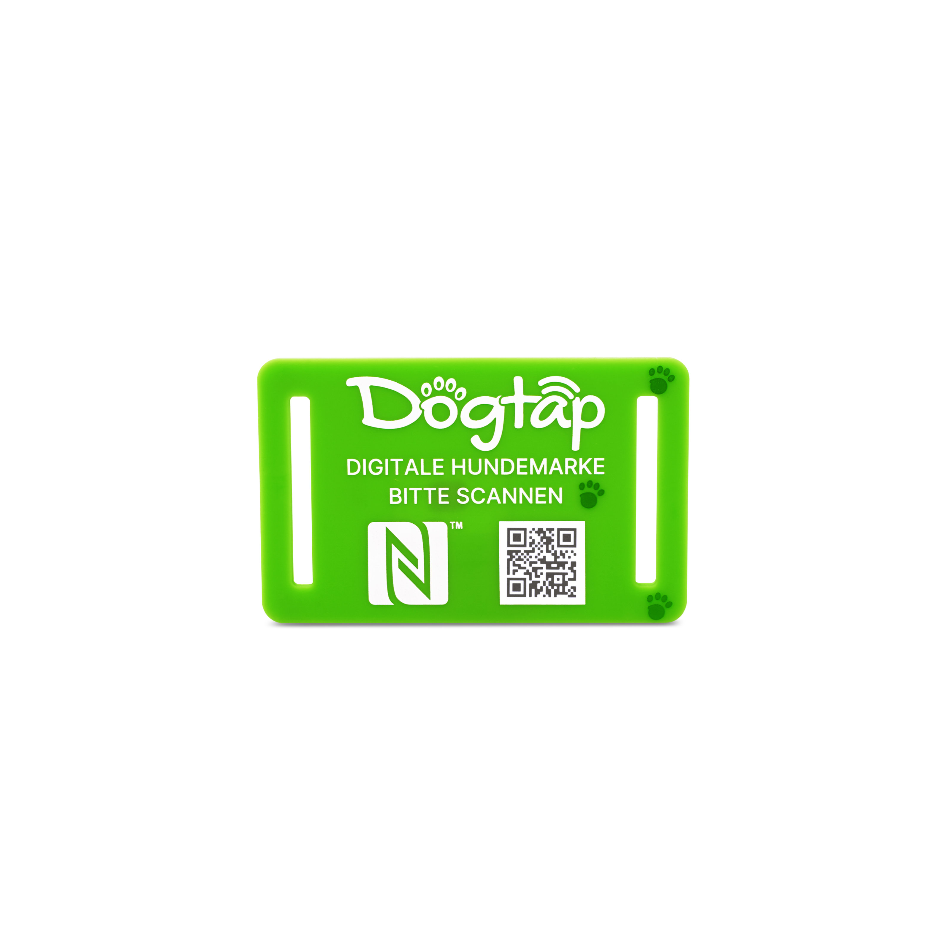 Dogtap Light Small - Digitale Hundemarke  - Silikon - 50 x 30 mm - grün
