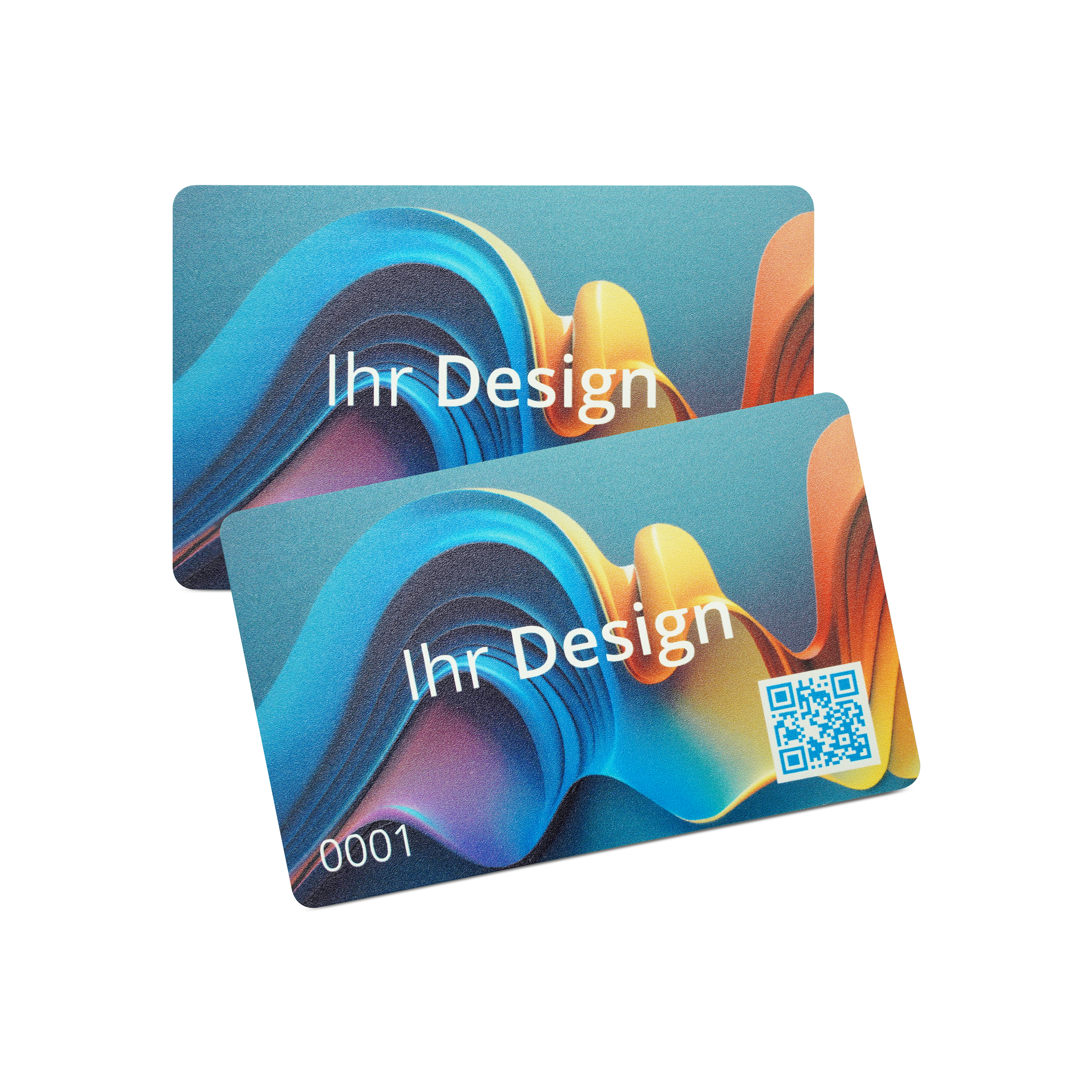 NFC Karte PVC beidseitig bedruckt - 85,6 x 54 mm - NTAG424 DNA - 416 Byte - weiß glänzend