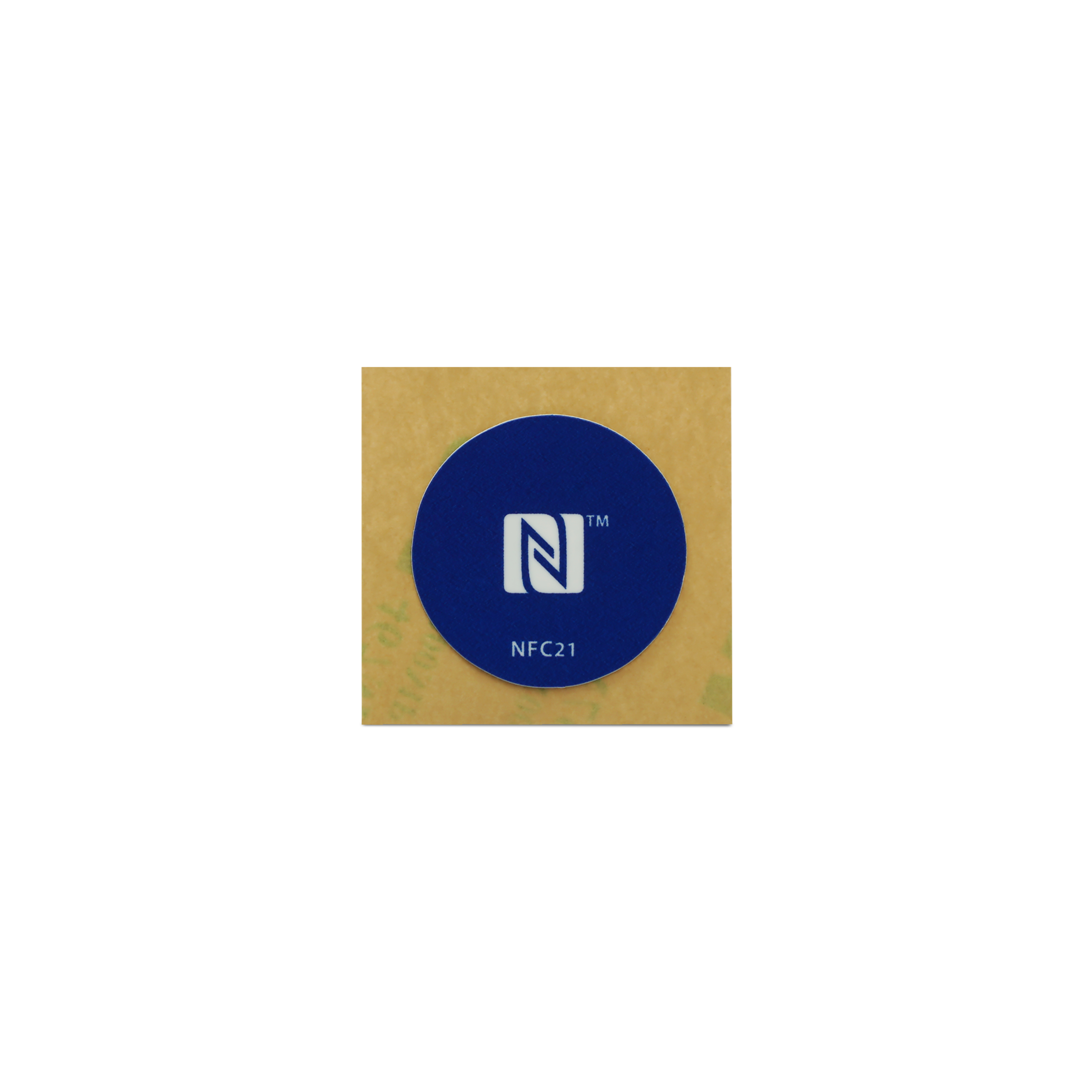 NFC Sticker PET - On-Metal - 22 mm - NTAG213 - 180 Byte - blue with logo