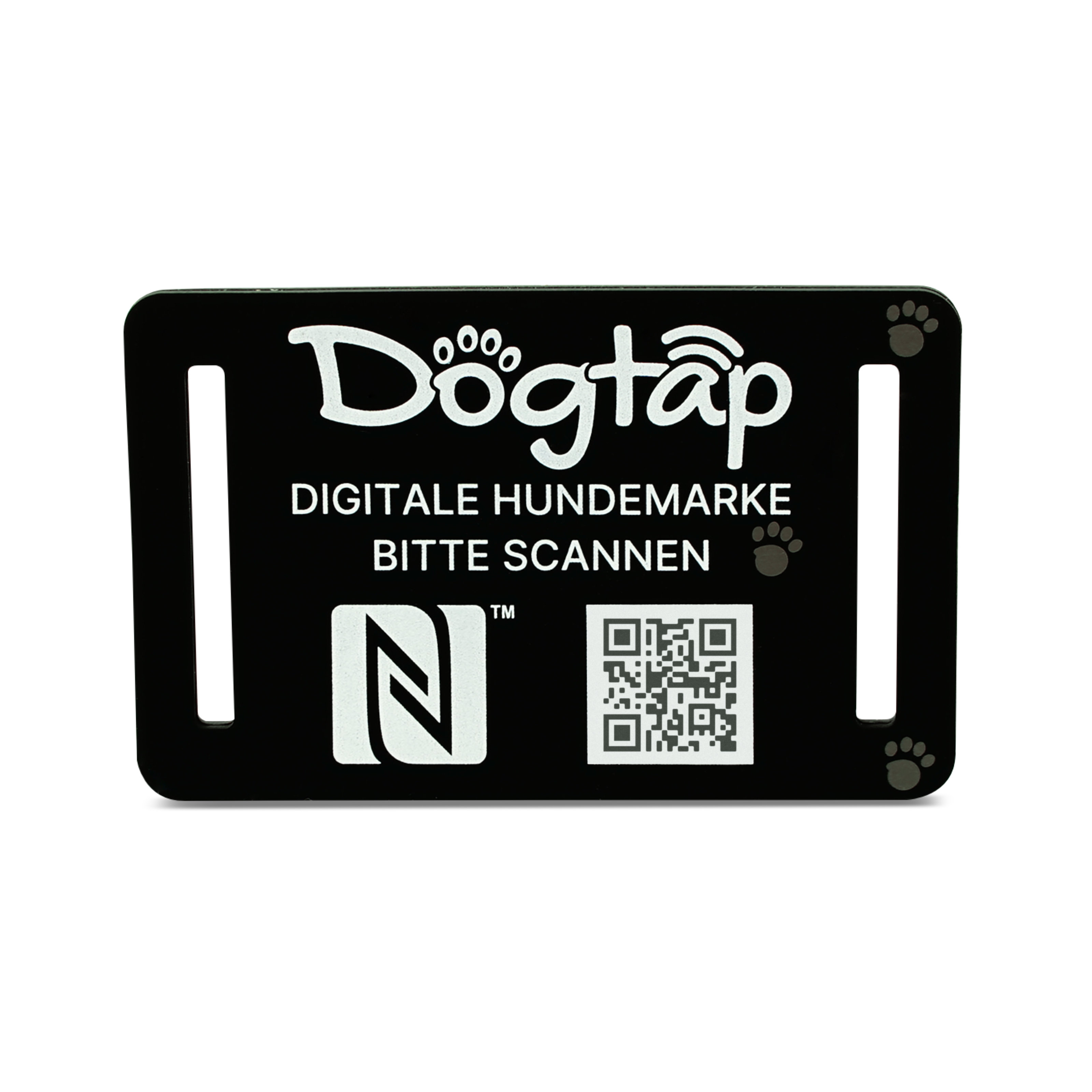Dogtap Light XL - Digitale Hundemarke - Silikon - 112 x 70 mm - schwarz
