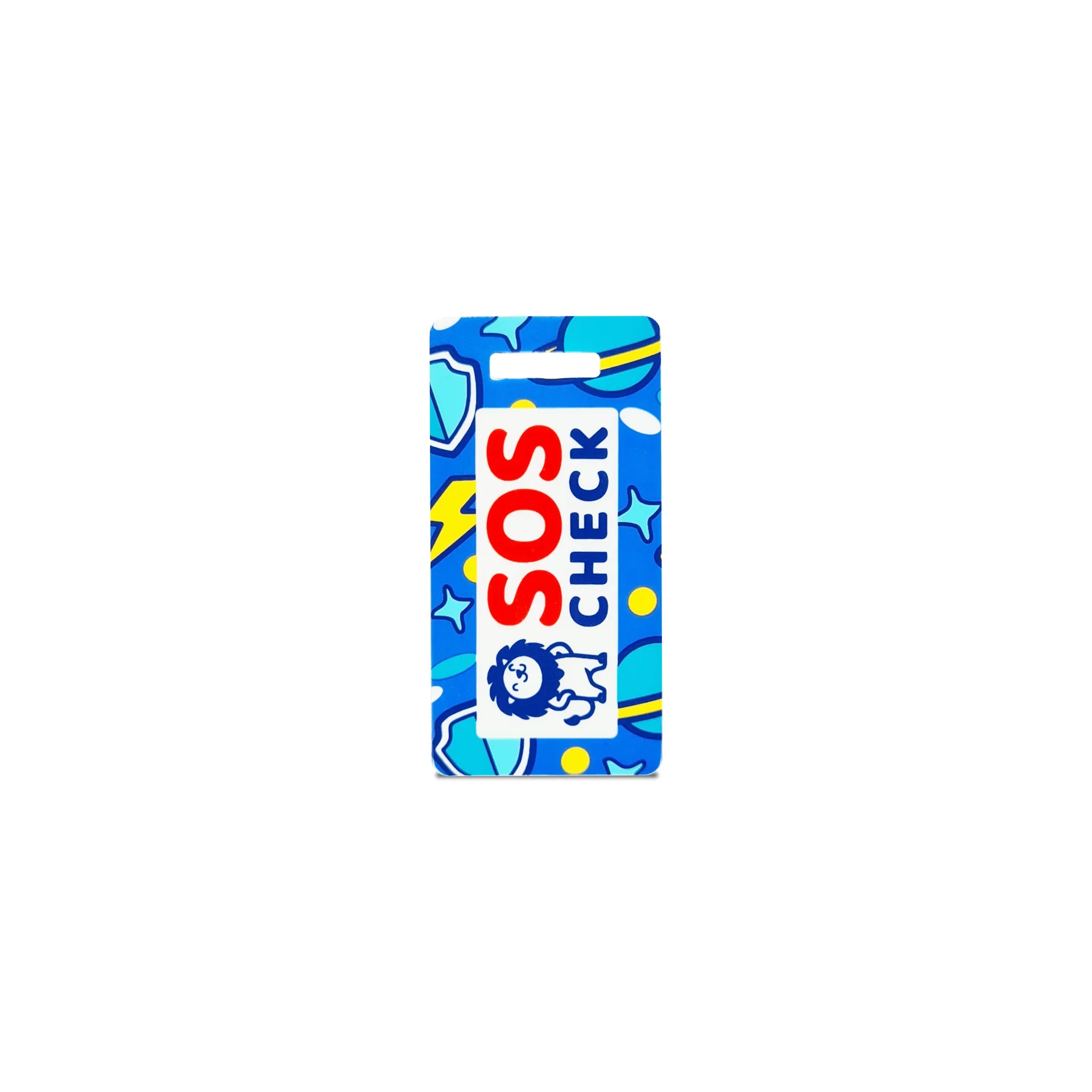 SOS-Check Tag Kids - Smart Emergency Tag - Silicone - 30 x 60 mm - Blue
