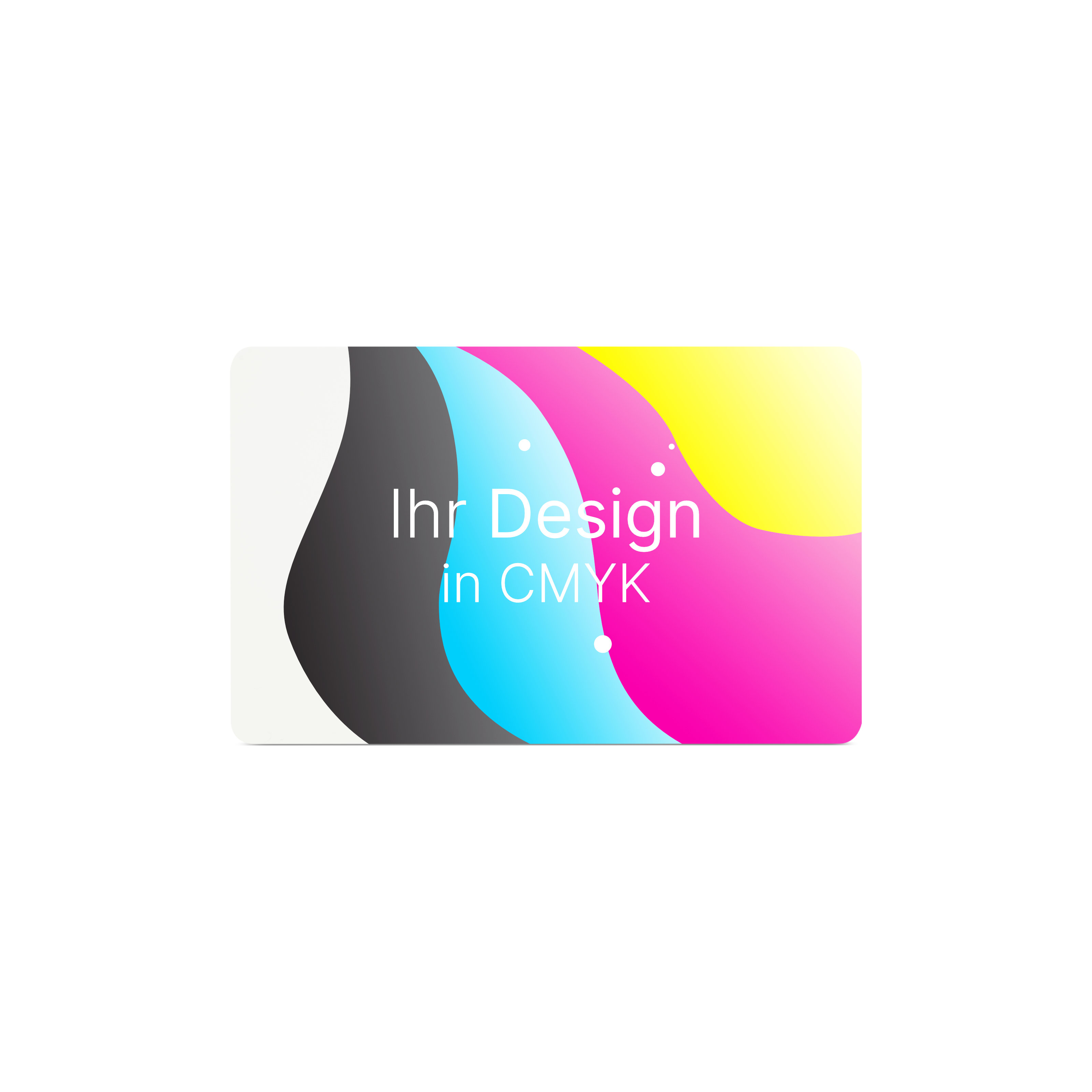 Bunt gestreifte NFC Karte aus PVC mit Bedruckung "Ihr Logo in CMYK"