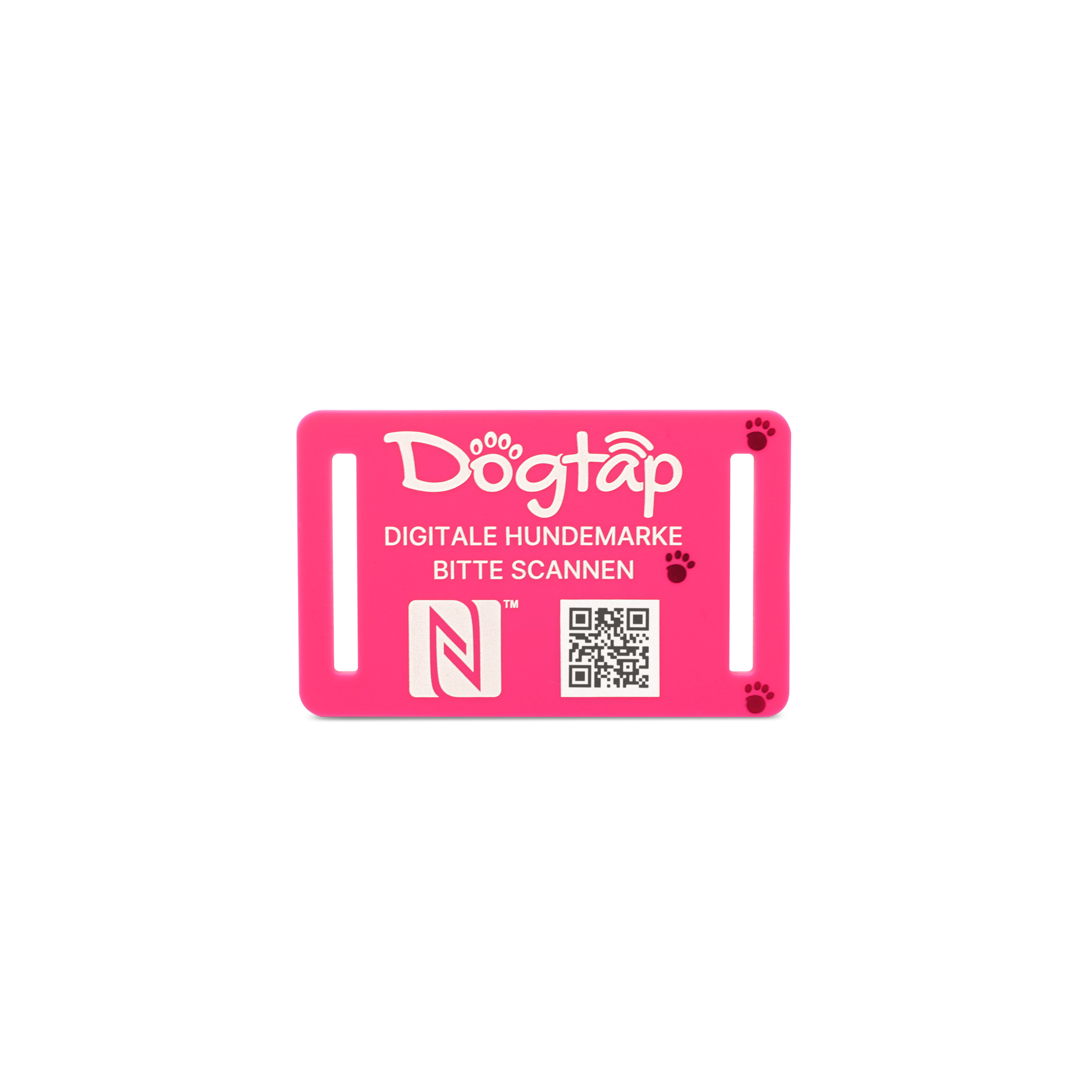 Dogtap Light Small - Digital dog tag - silicone - 50 x 30 mm - pink