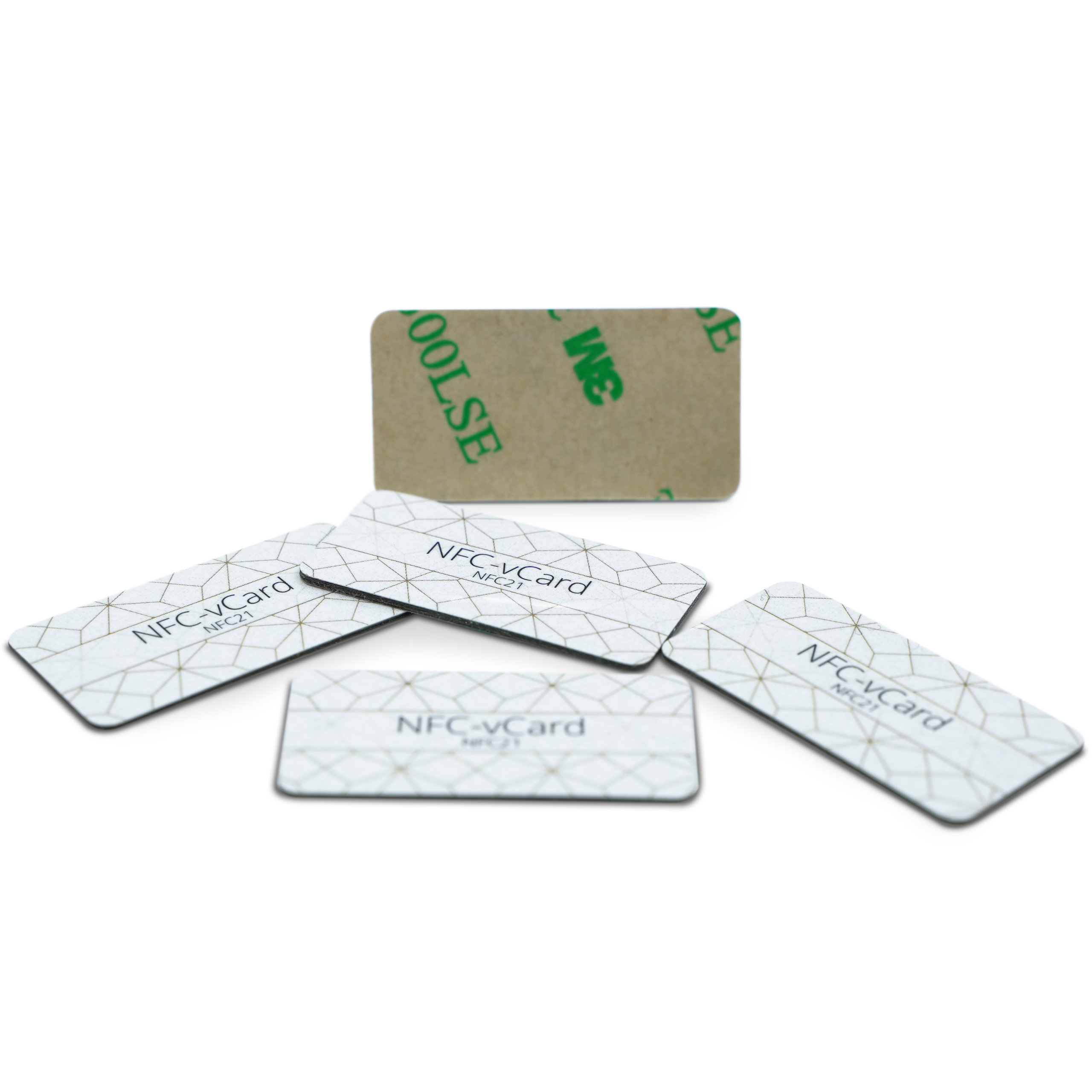 5 NFC-vCard stickers - Digital business card - incl. NFC-vCard access - PET - 35 x 18 mm - gold