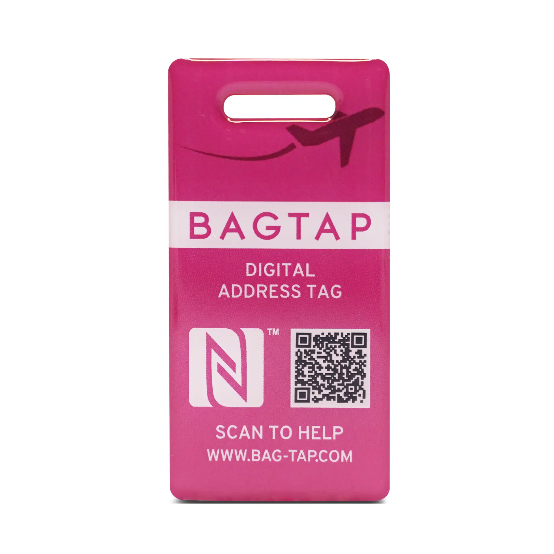 Bagtap Solid - Digitaler Kofferanhänger - Epoxy - 30 x 60 mm - pink