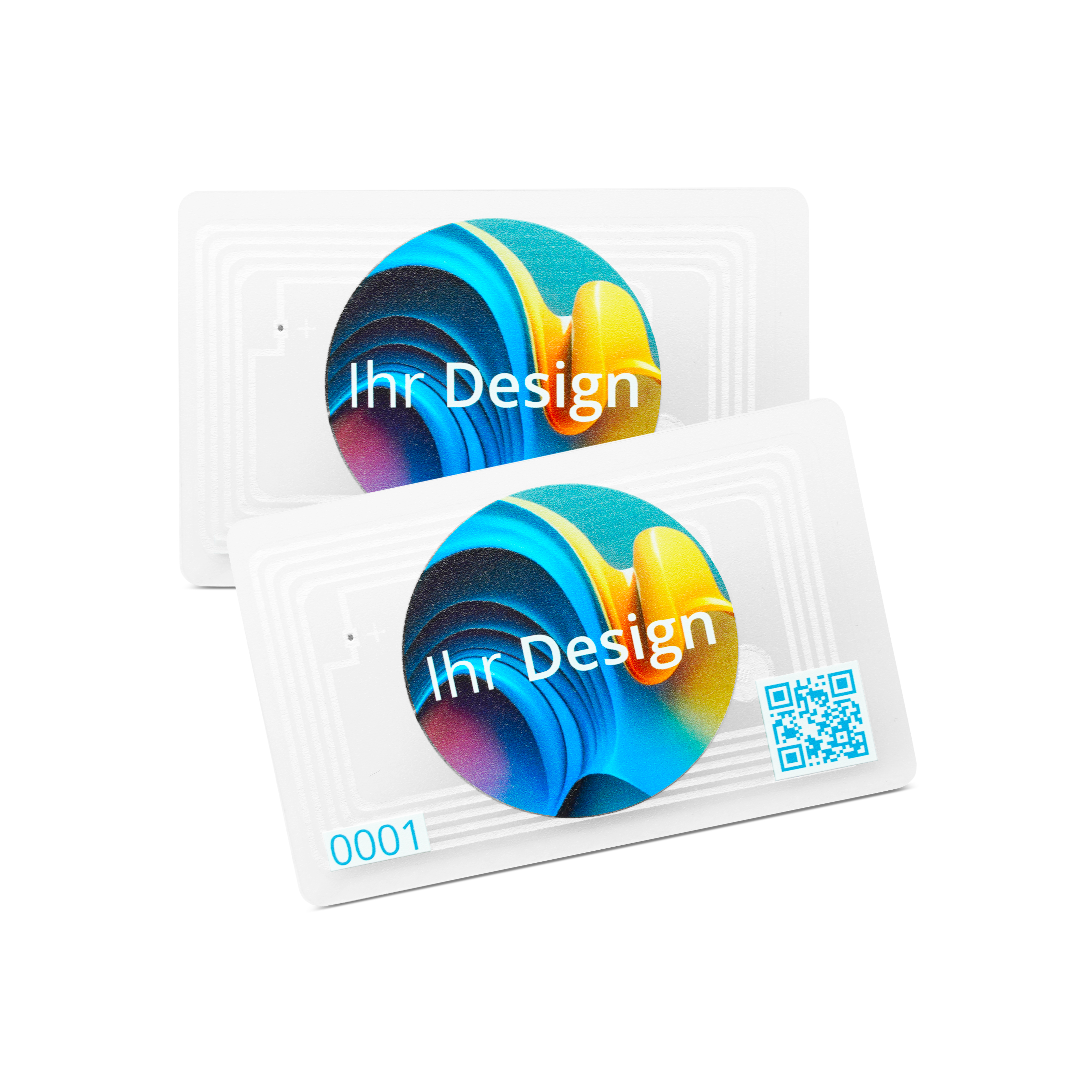 NFC Karte PVC beidseitig bedruckt - 85,6 x 54 mm - NTAG213 - 180 Byte - transparent