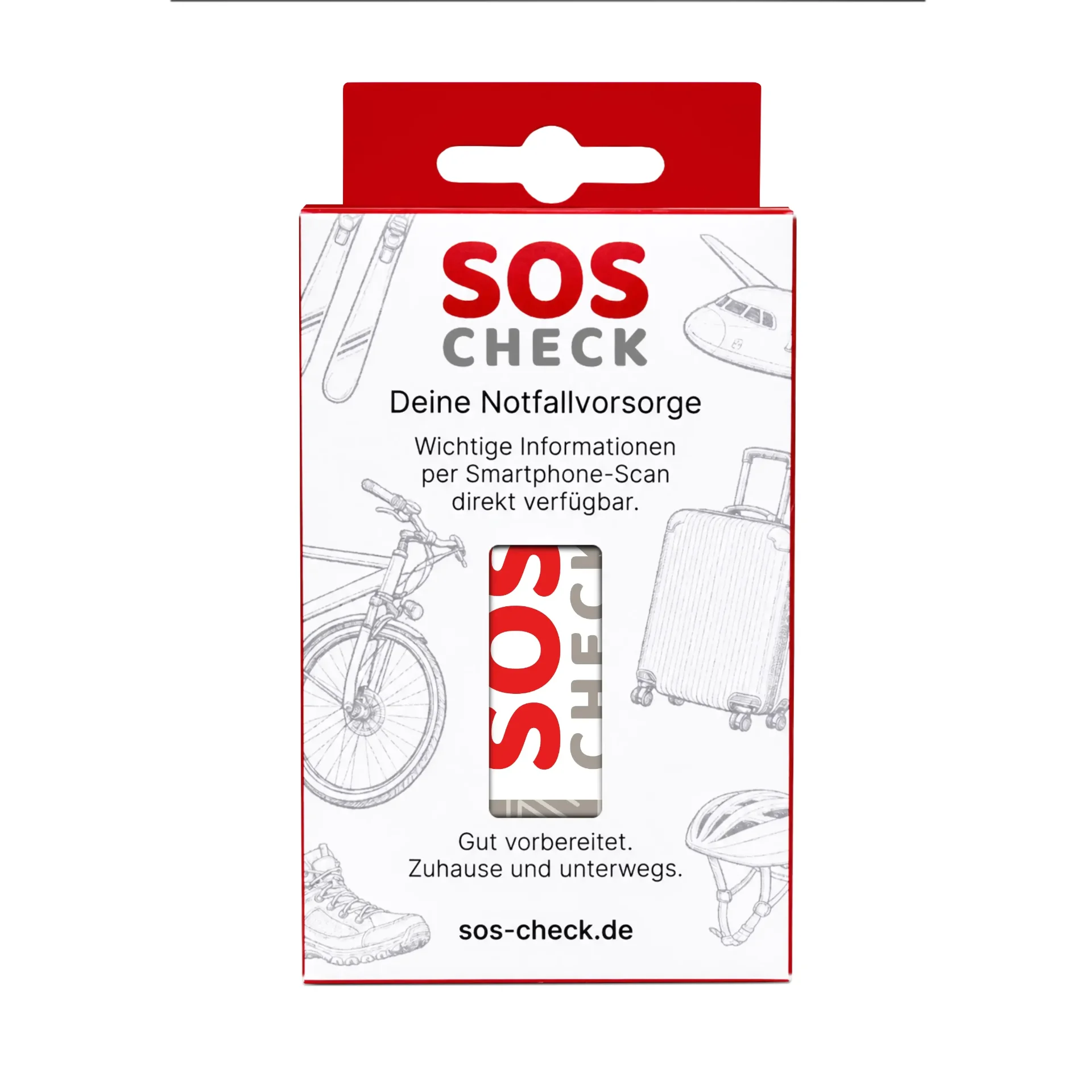 SOS-Check Karte - Smarte Notfall-Karte - PVC - 85,6 x 54 mm - beige