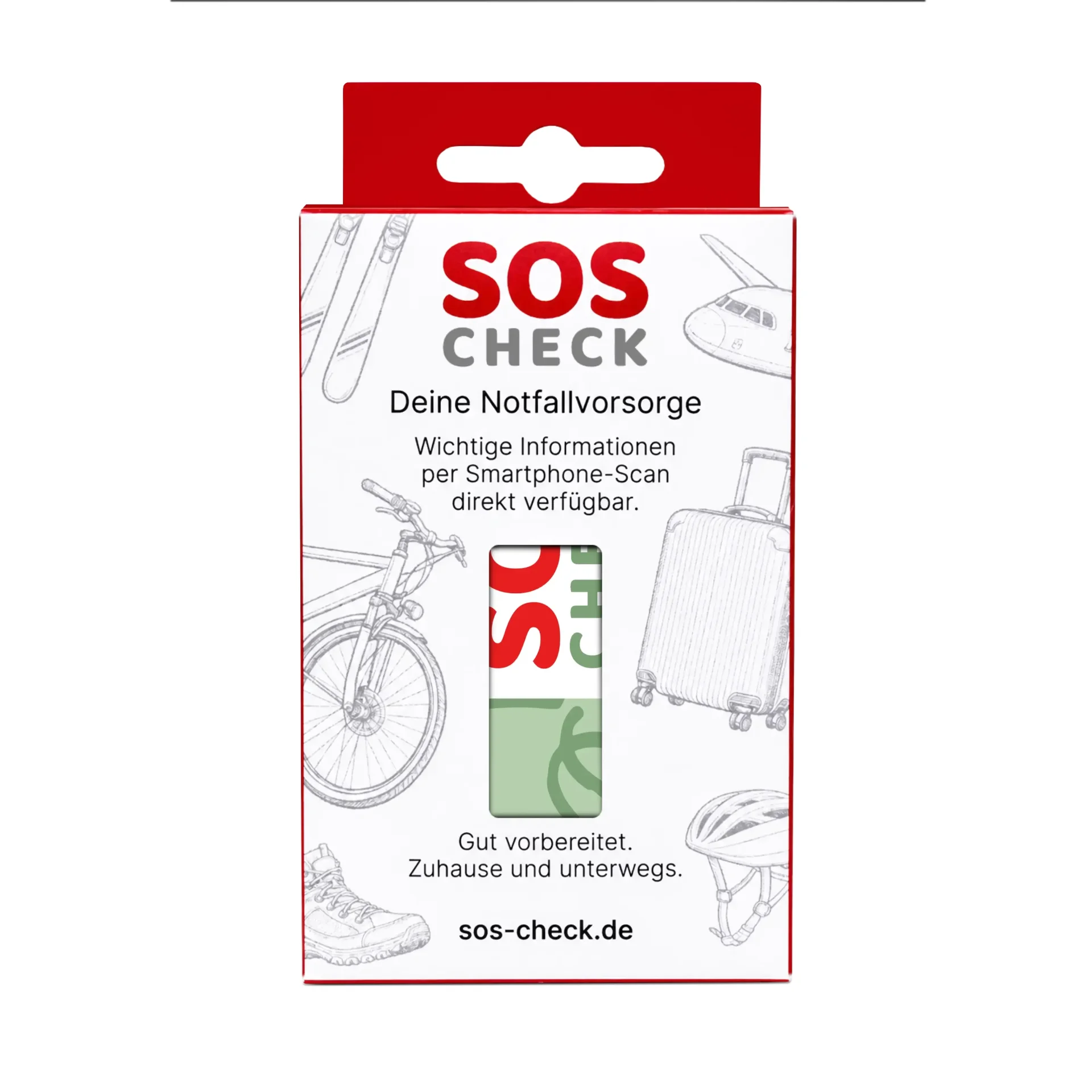 SOS-Check Karte - Smarte Notfall-Karte - PVC - 85,6 x 54 mm - grün