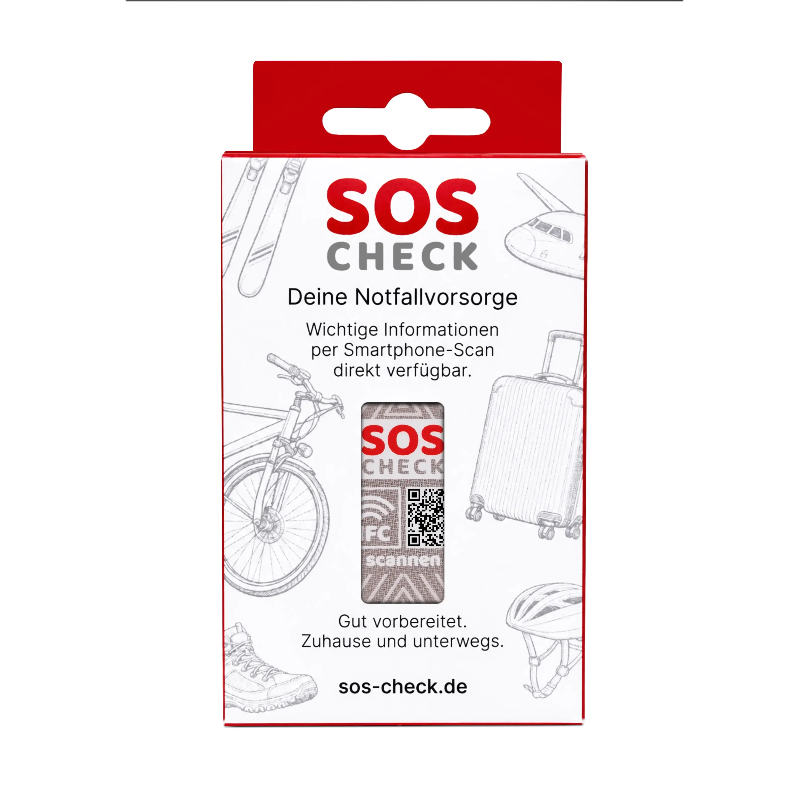 SOS-Check Sticker - Smart Emergency Sticker - PET - On-Metal - 25 x 45 mm - 2-Pack - Beige