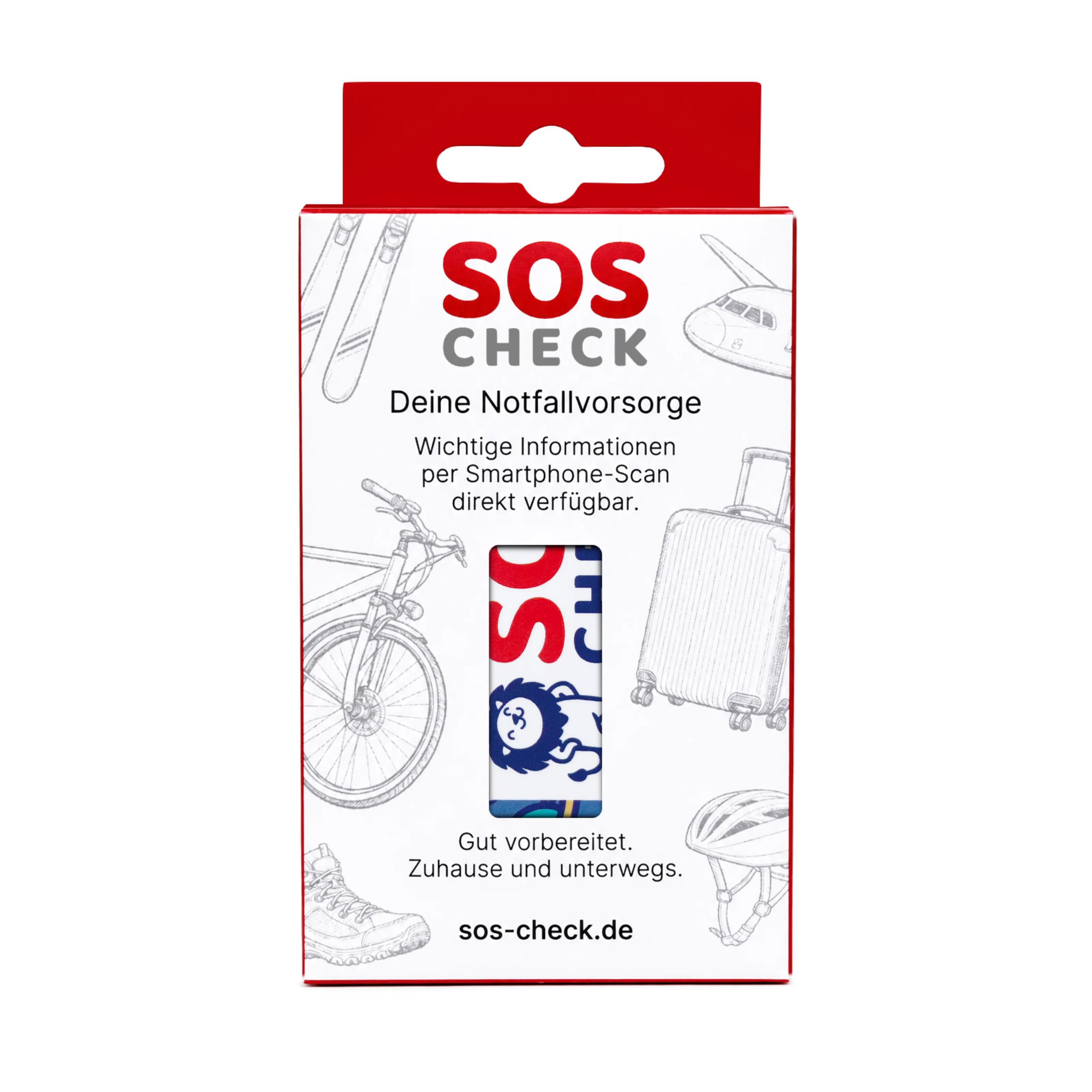 SOS-Check Card Kids - Smart Emergency Card - PVC - 85,6 x 54 mm - Blue