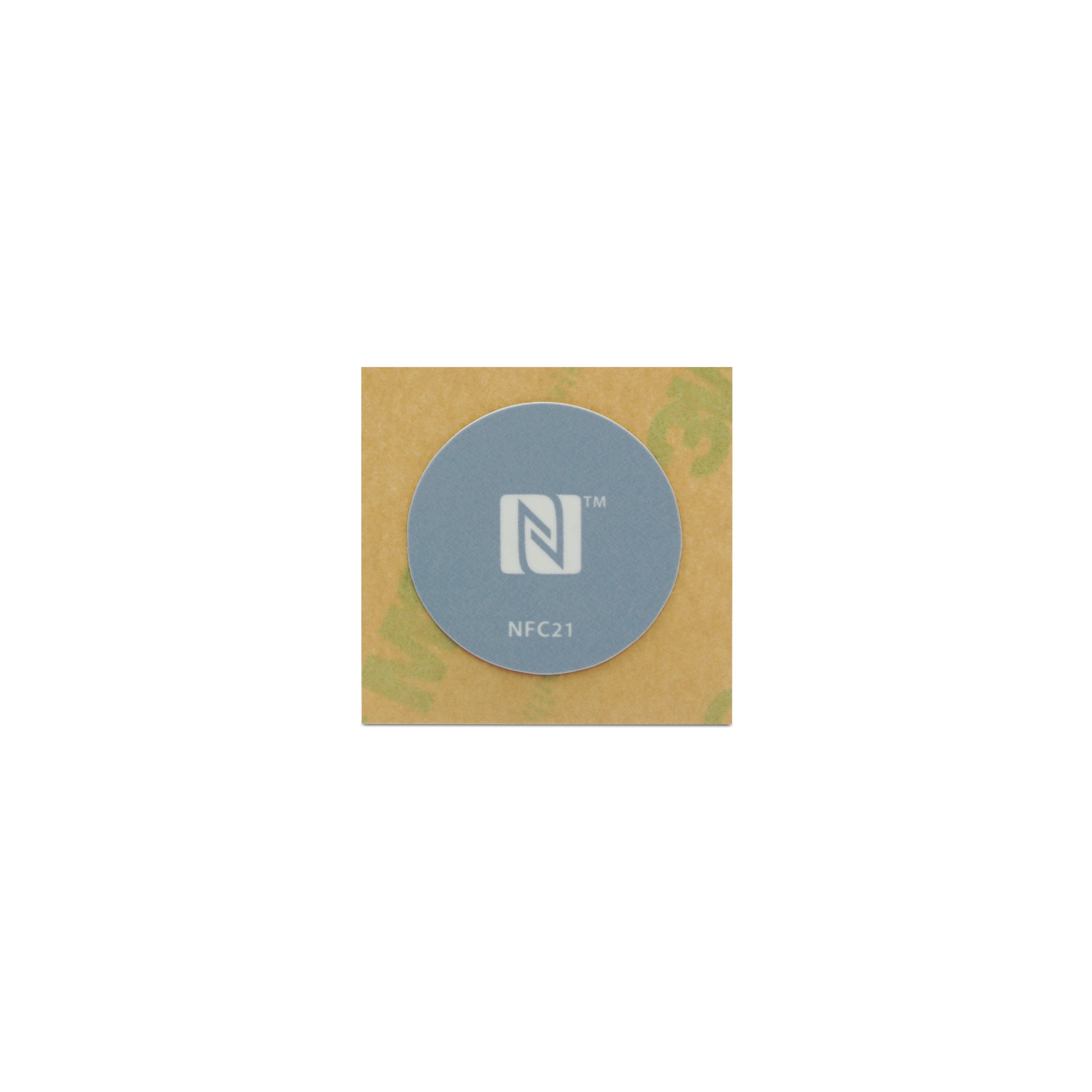 NFC Sticker PET - On-Metal - 22 mm - NTAG213 - 180 Byte - grau mit Logo