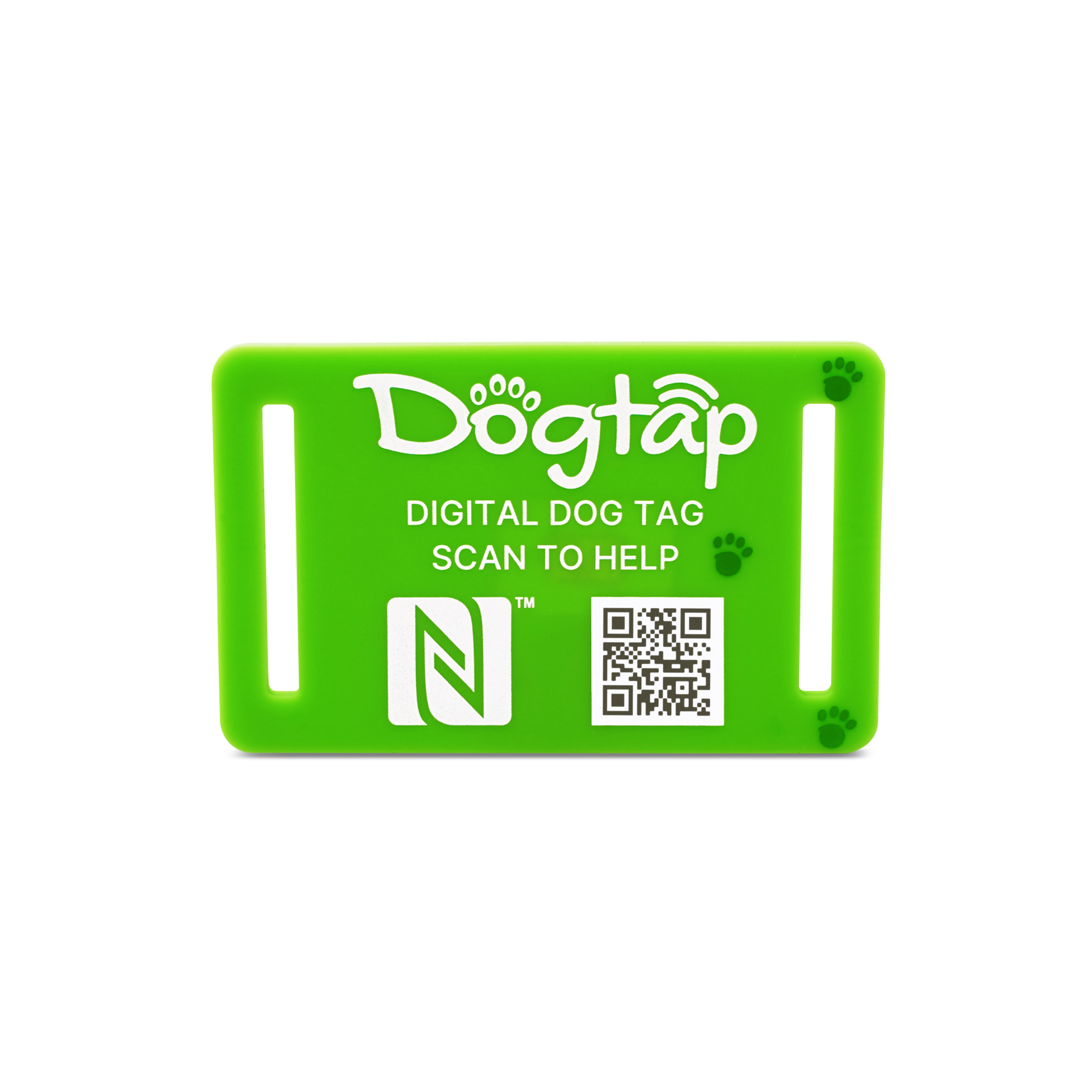 Dogtap Light Big - Digitale Hundemarke - Silikon - 67 x 40 mm - grün