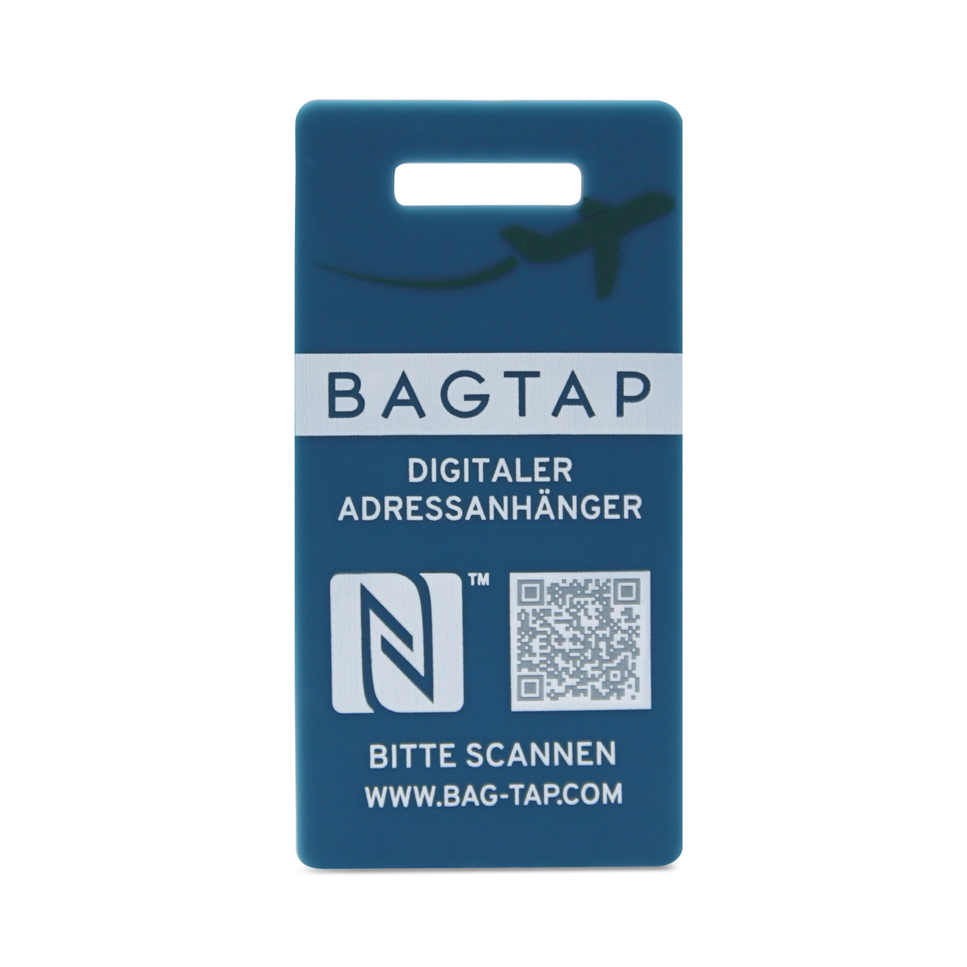 Bagtap Silicone - Digital address tag - 30 x 60 mm - blue