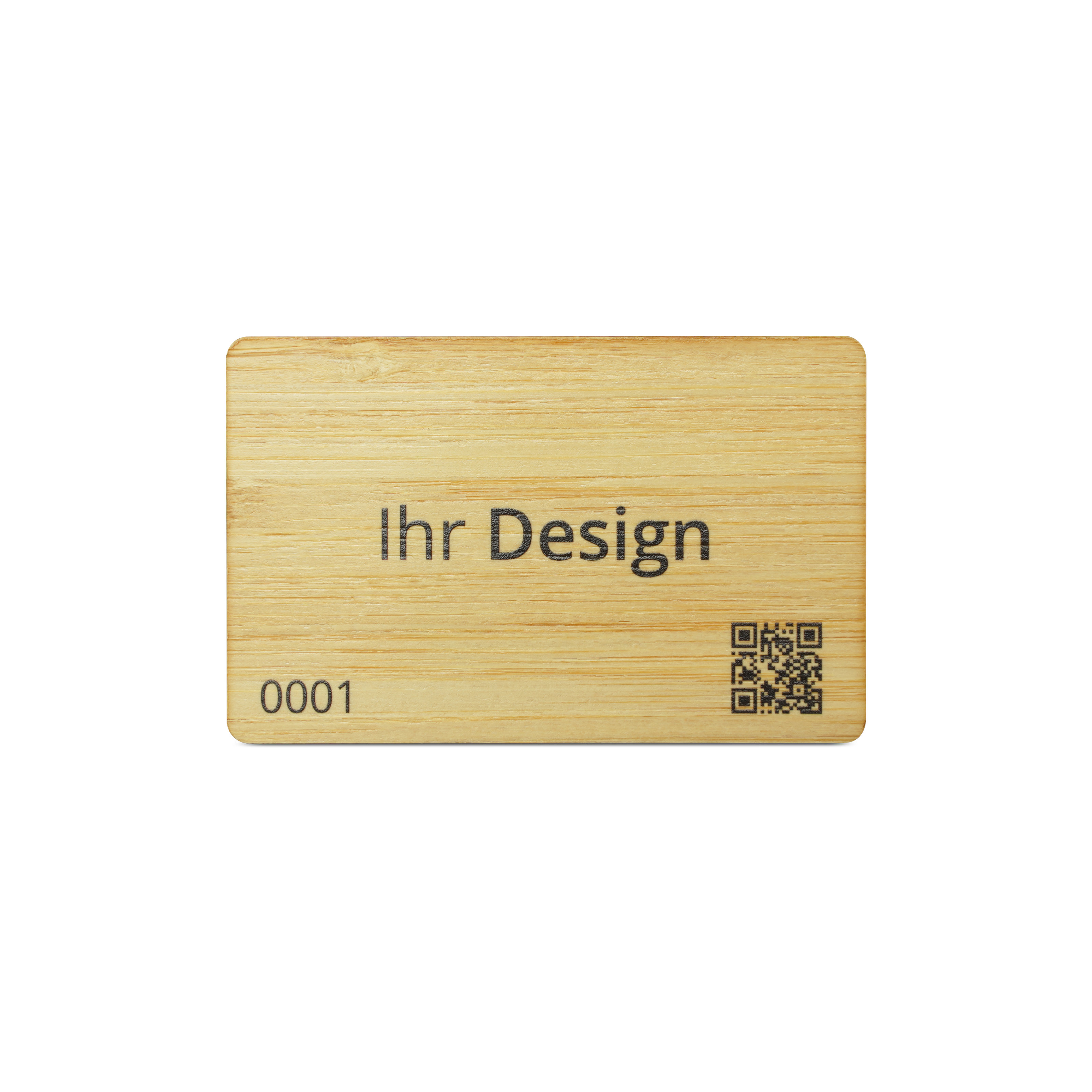 Online NFC business card - incl. NFC vCard access - bamboo - 85.6 x 54 mm - wood look - printed
