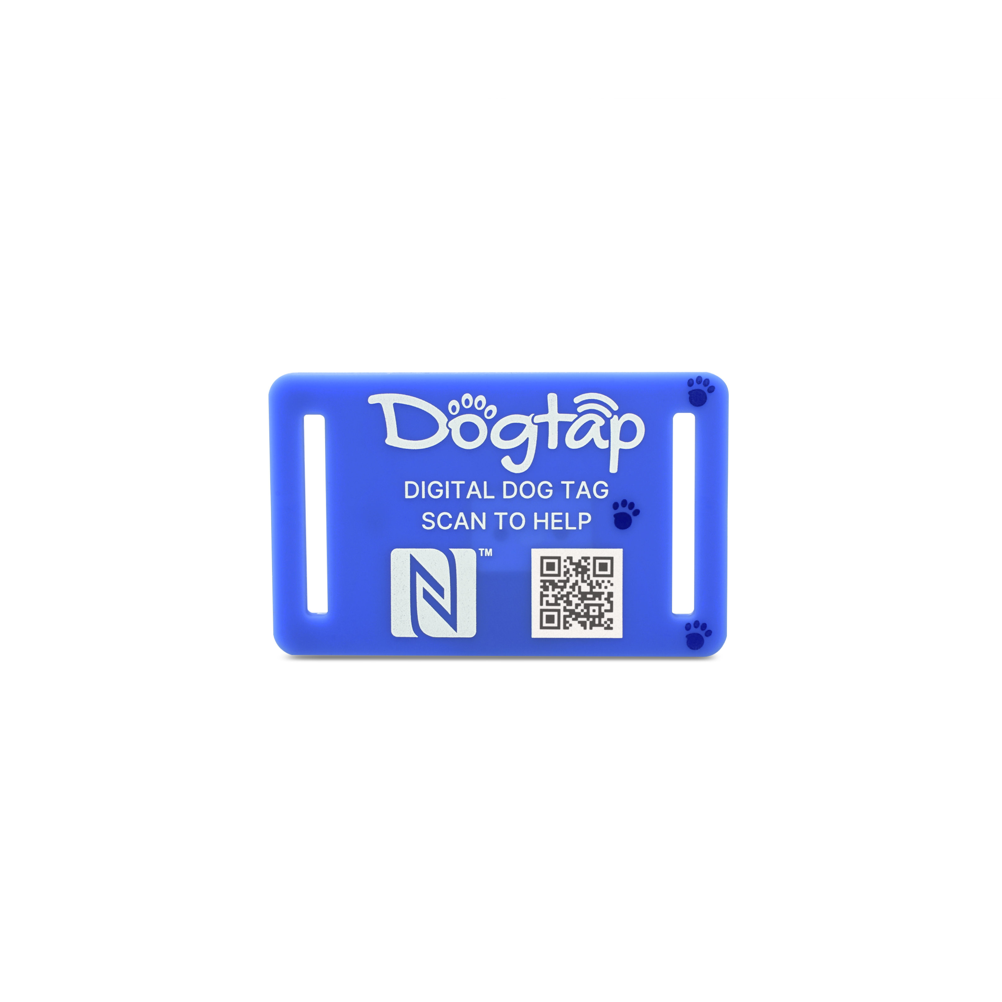 Dogtap Light Small - Digitale Hundemarke  - Silikon - 50 x 30 mm - blau