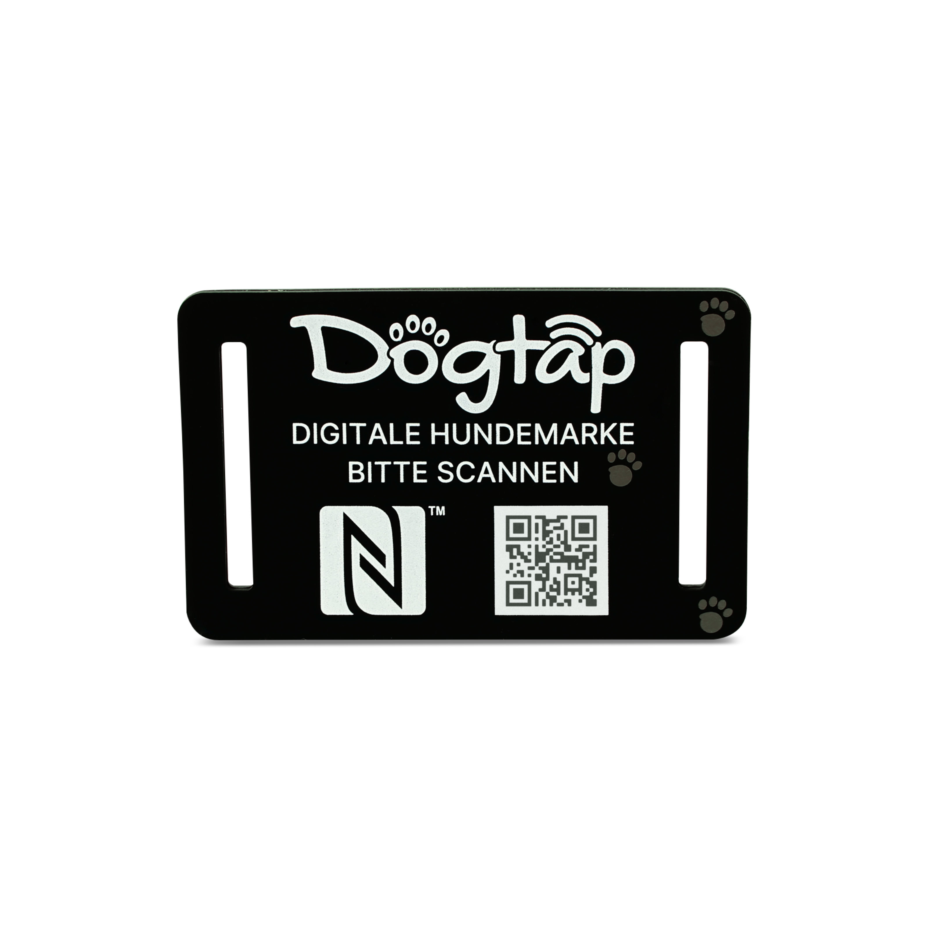 Dogtap Light Big - Digitale Hundemarke - Silikon - 67 x 40 mm - schwarz