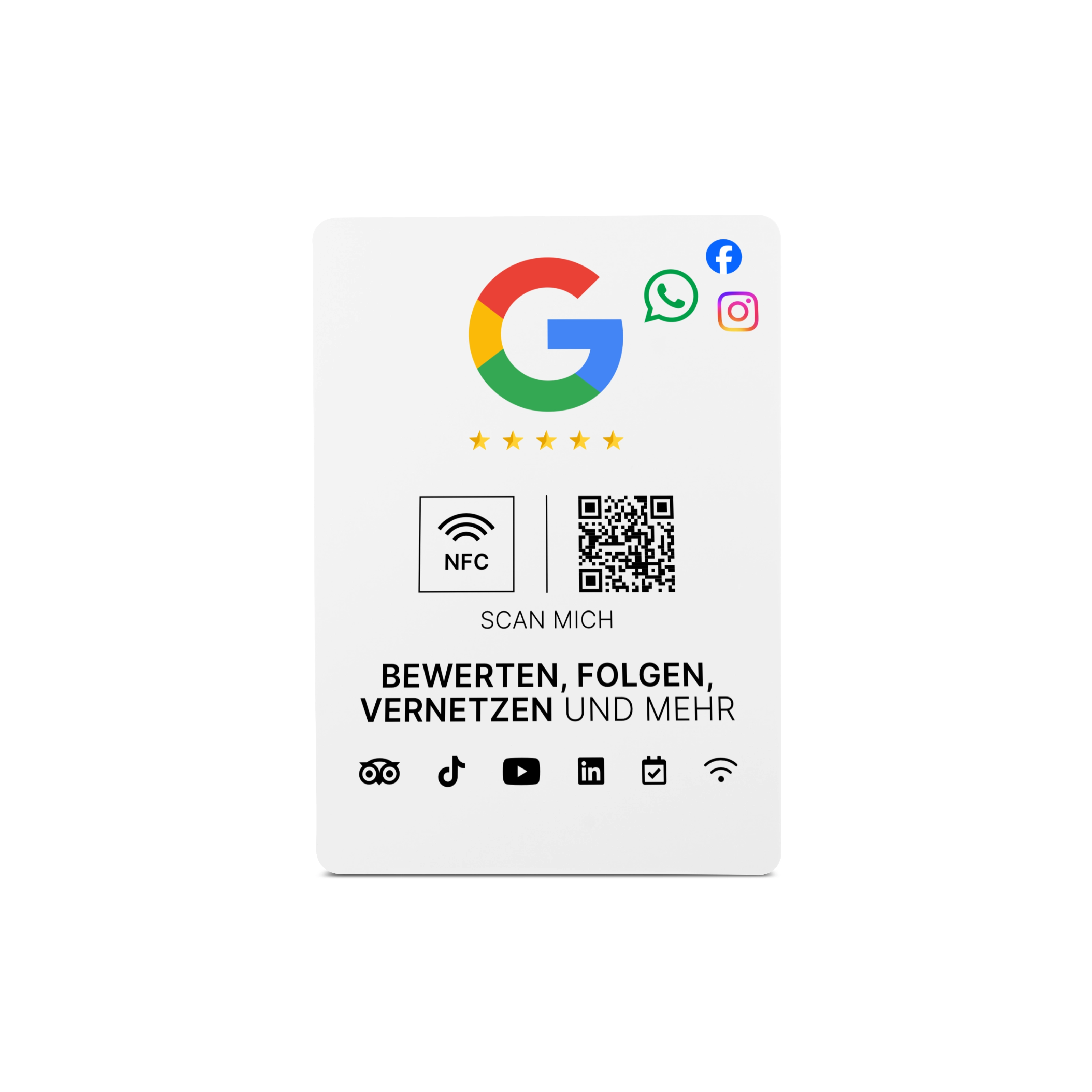 Multi-Link NFC Plate - PVC - 105 x 148 mm - white matte