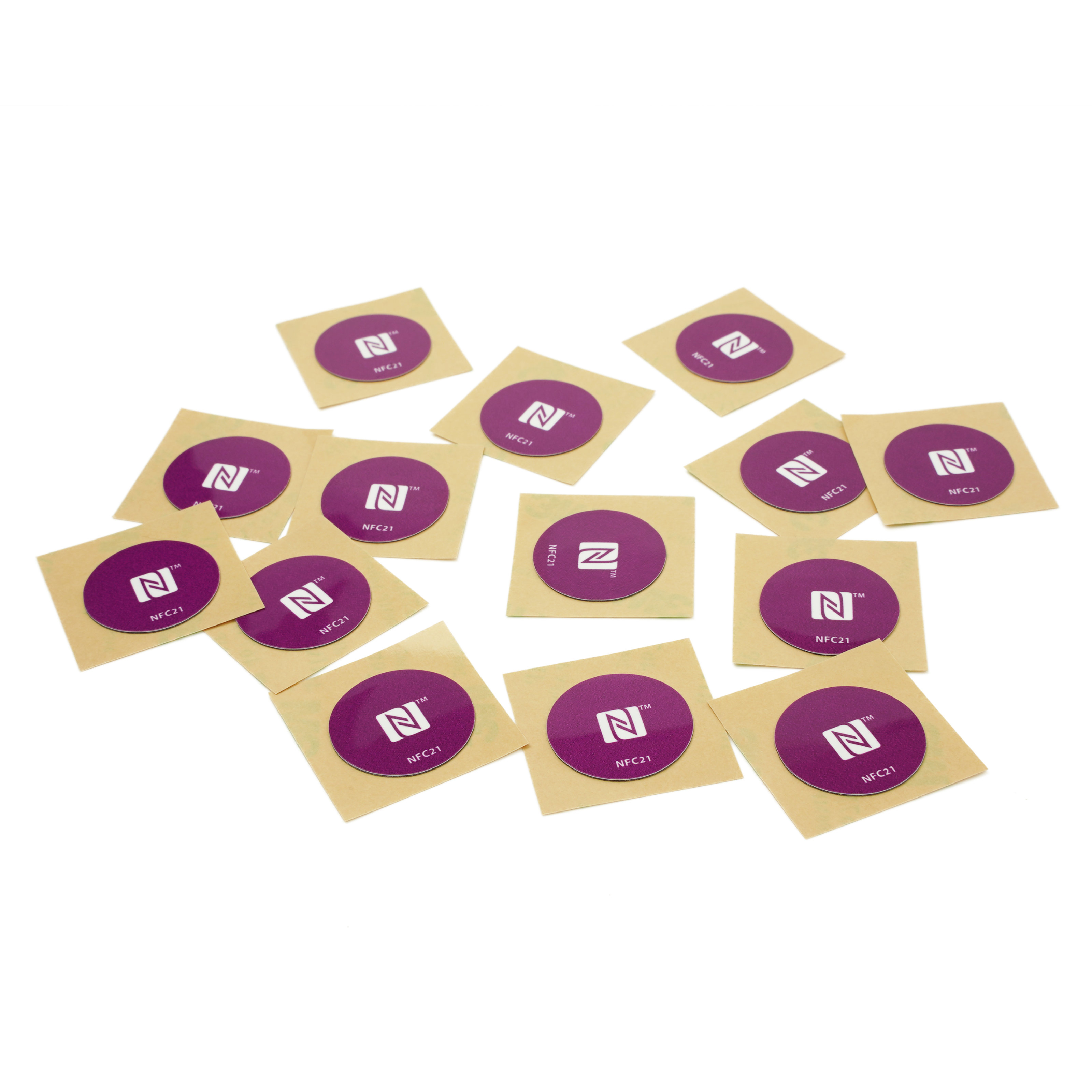 NFC Sticker On-Metal - 22 mm - NTAG213 - 180 Byte - purple with logo