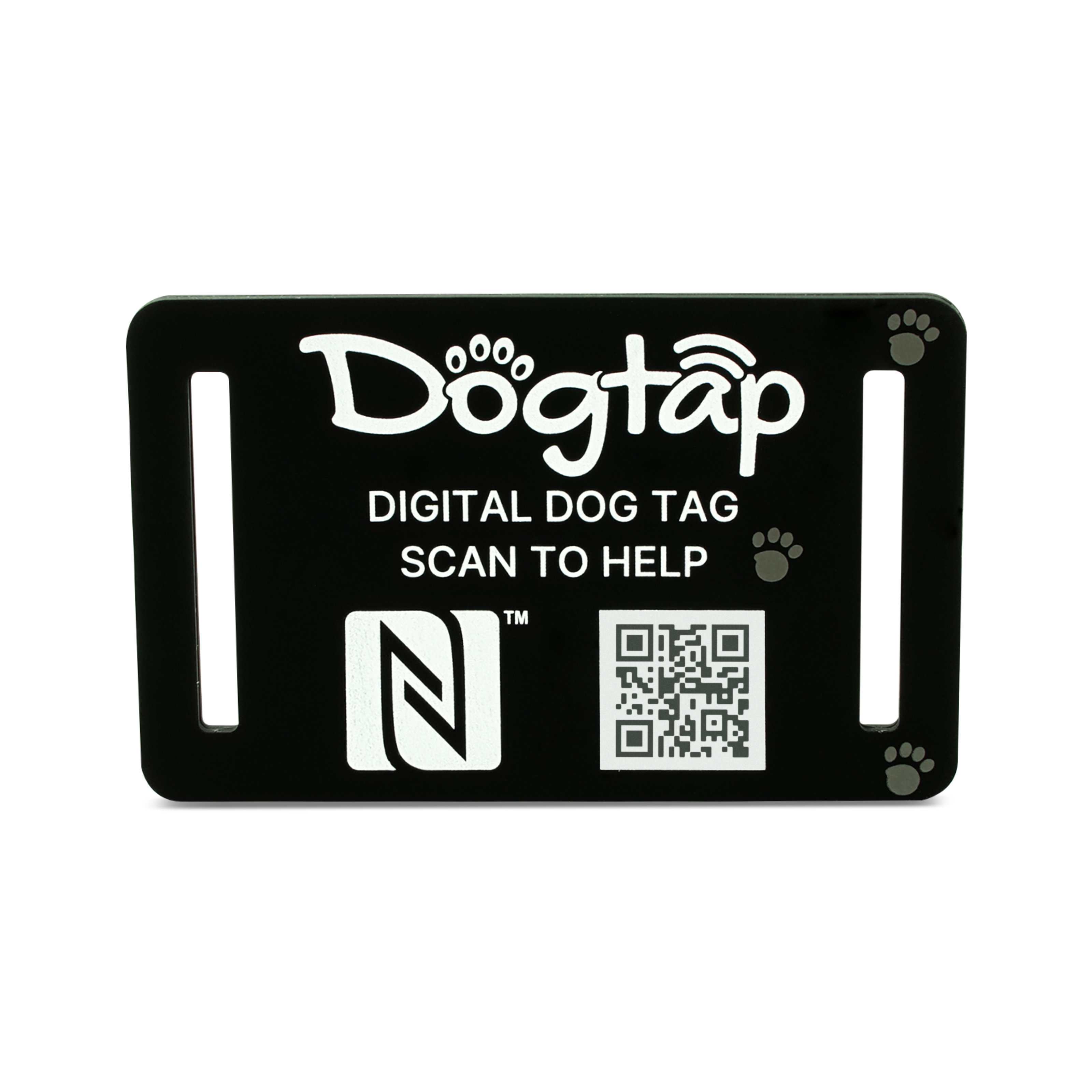 Dogtap Light XL - Digitale Hundemarke - Silikon - 112 x 70 mm - schwarz