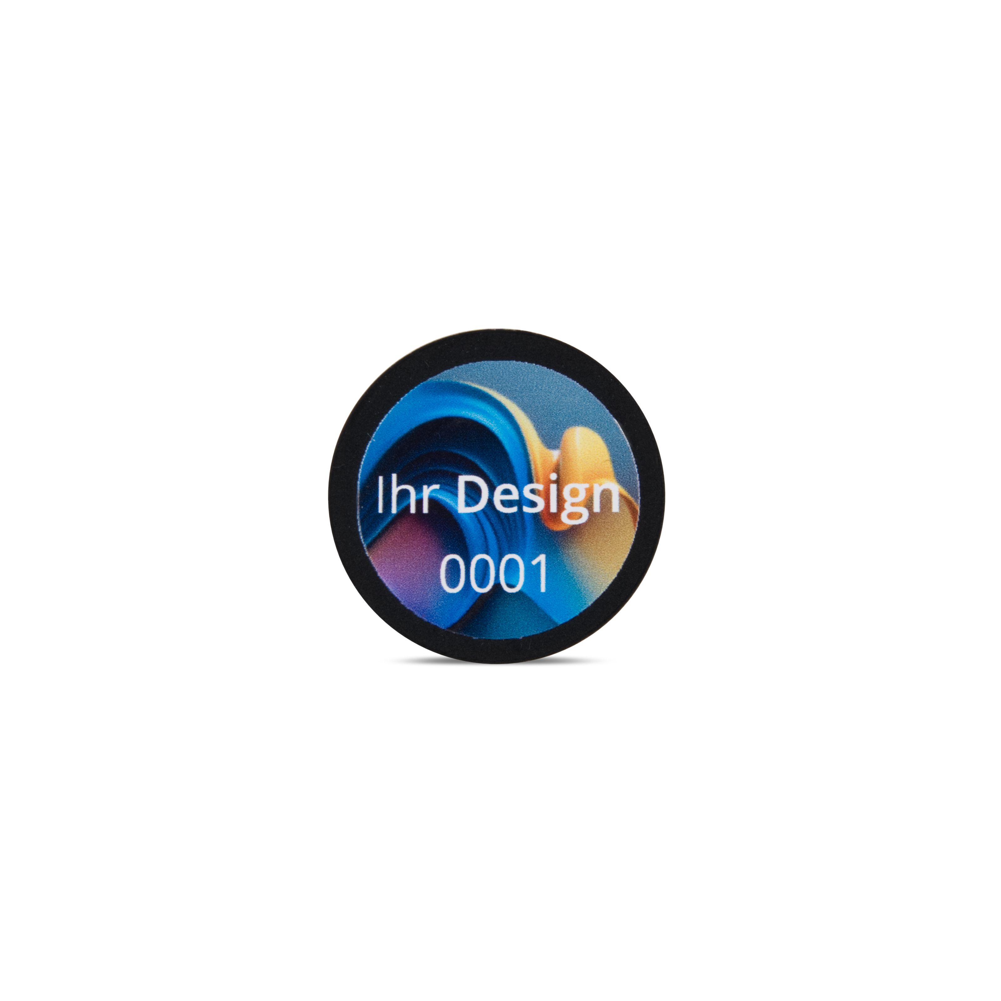 NFC Sticker printed PVC On-Metal - 30 mm - NTAG213 - 180 Byte - black
