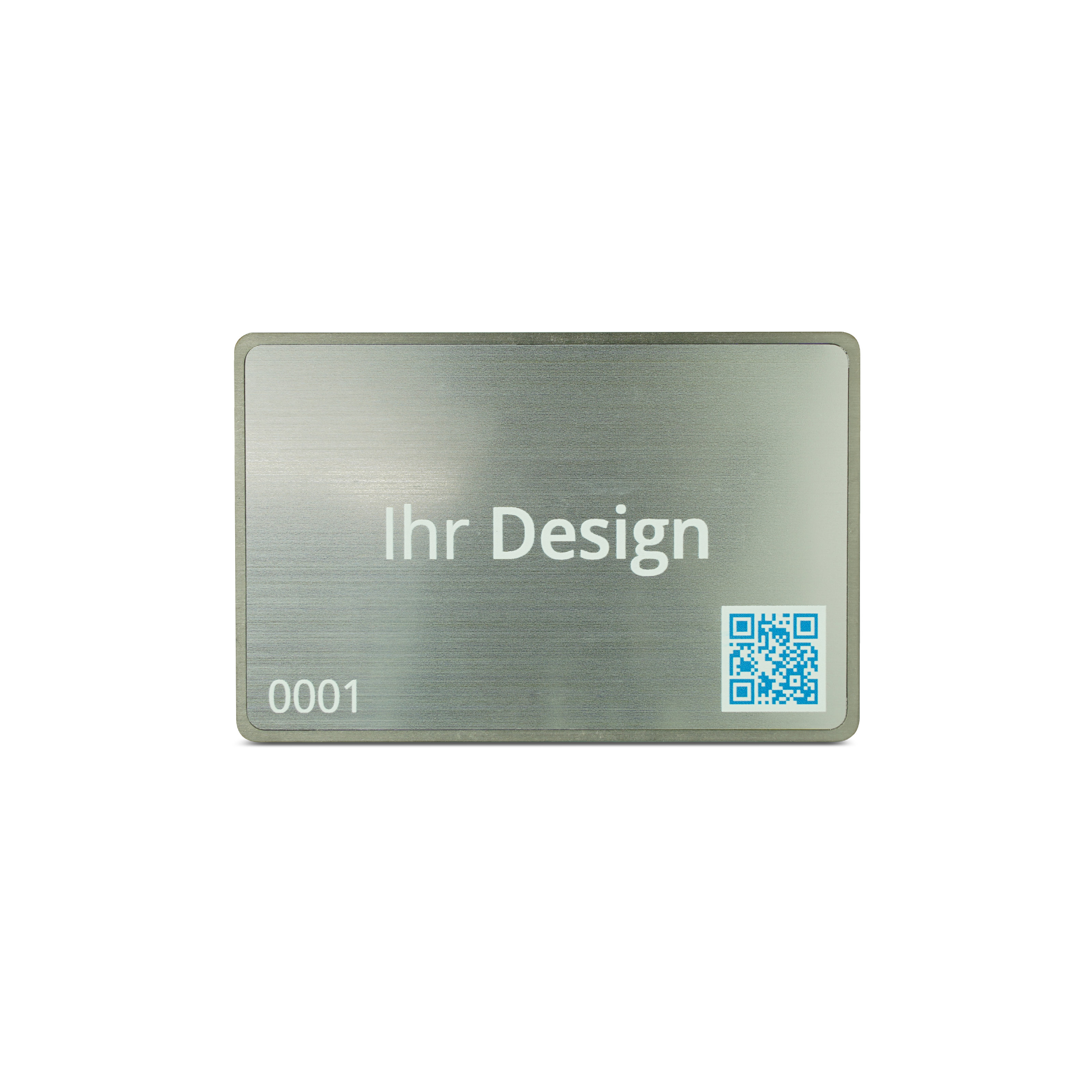 Online NFC business card - incl. NFC vCard access - metal/PVC - 85.6 x 54 mm - silver matt - printable