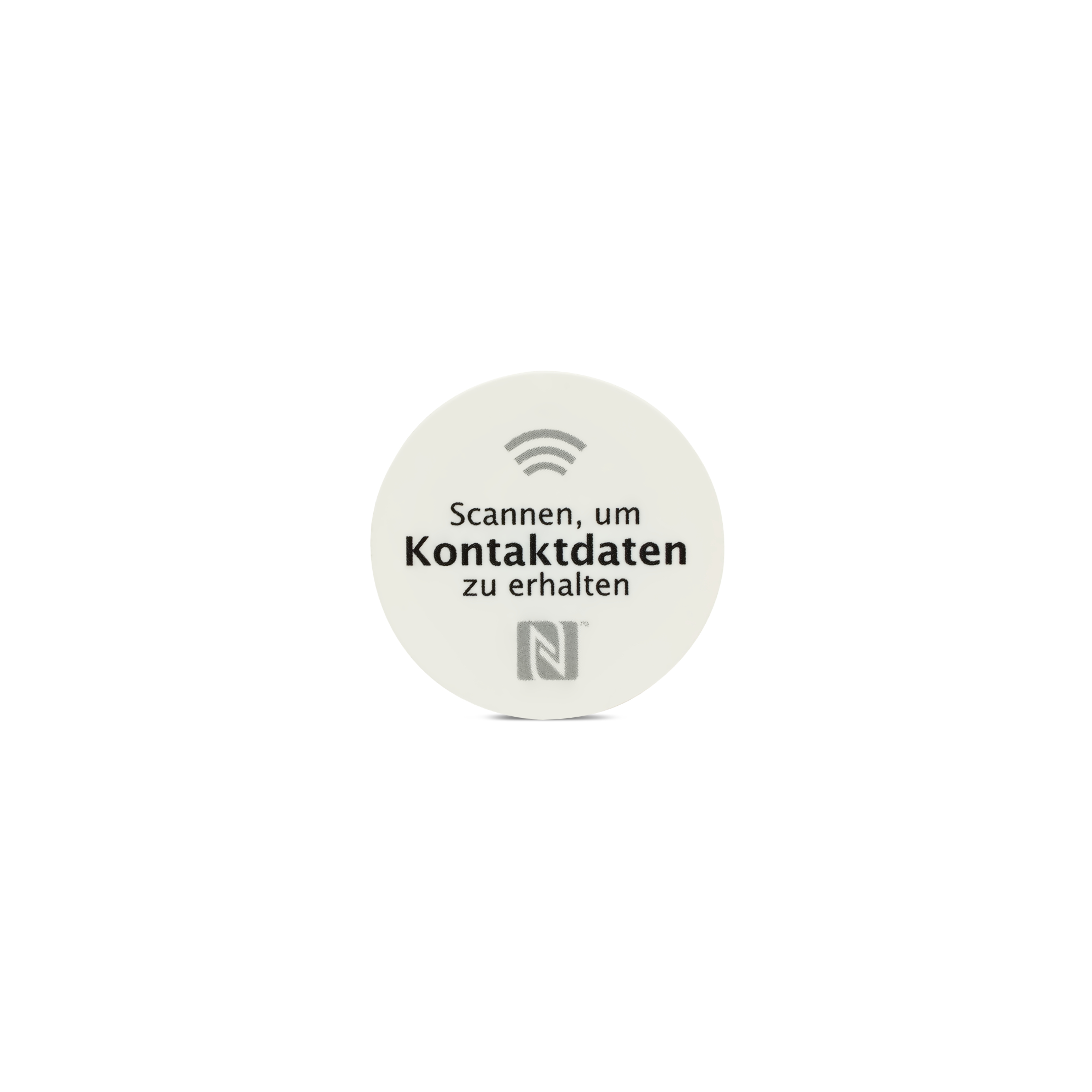 NFC Sticker PET - 30 mm - NTAG213 - 180 Byte - grey - contact data german