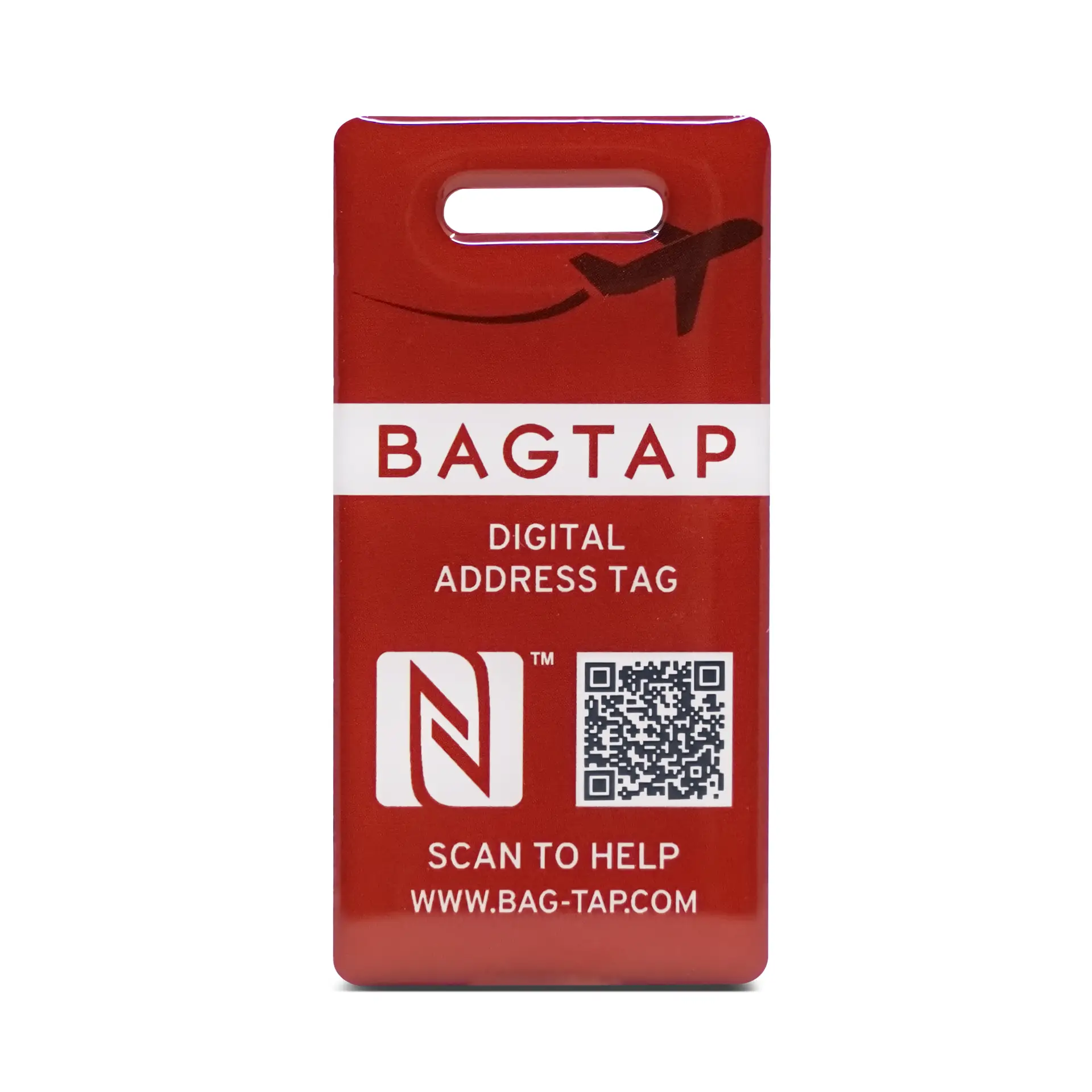 Bagtap Solid - Digitaler Kofferanhänger - Epoxy - 30 x 60 mm - rot