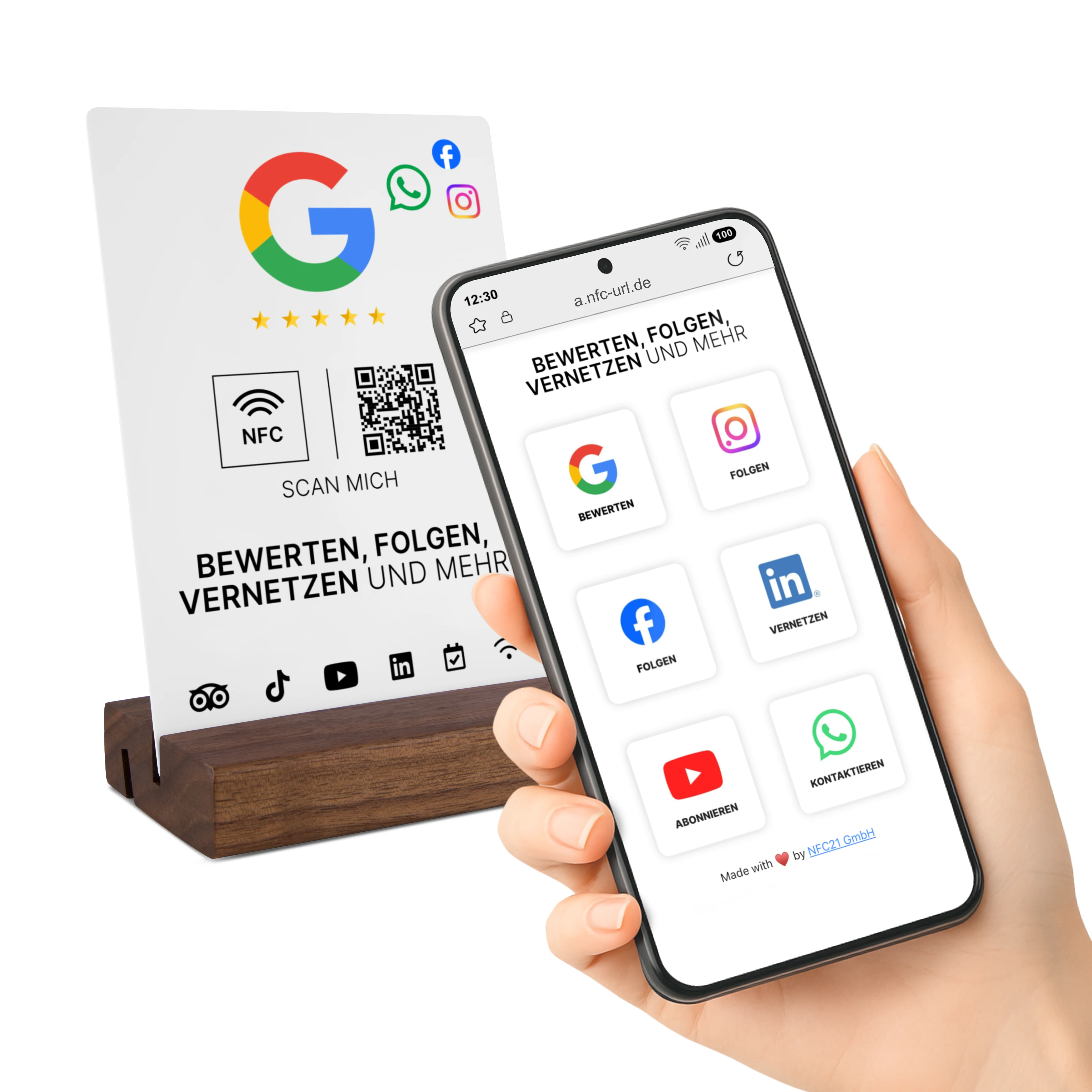 Multi-Link NFC Plate - PVC - 105 x 148 mm - white matte