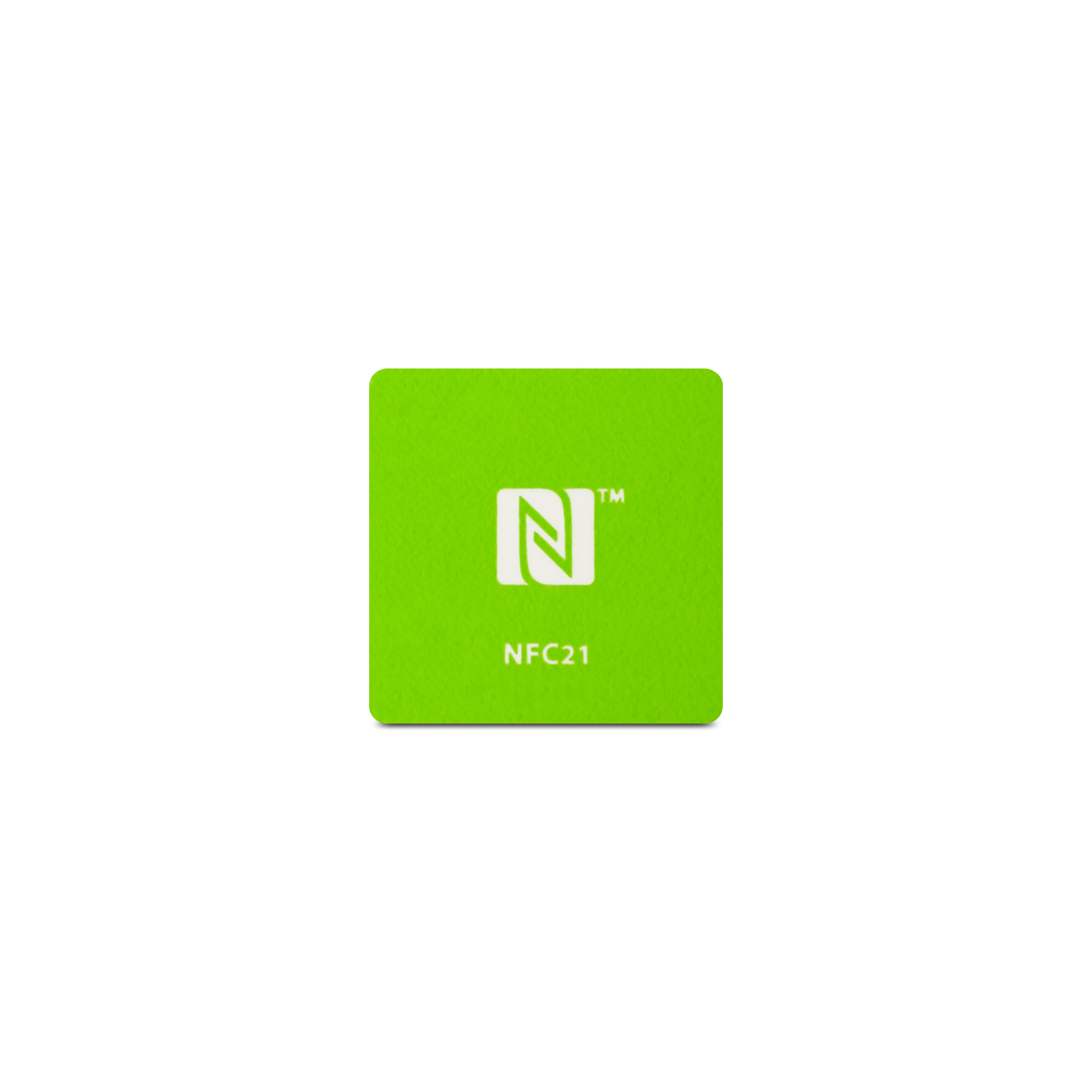 Vorderseite des NFC Magneten aus grünem PET