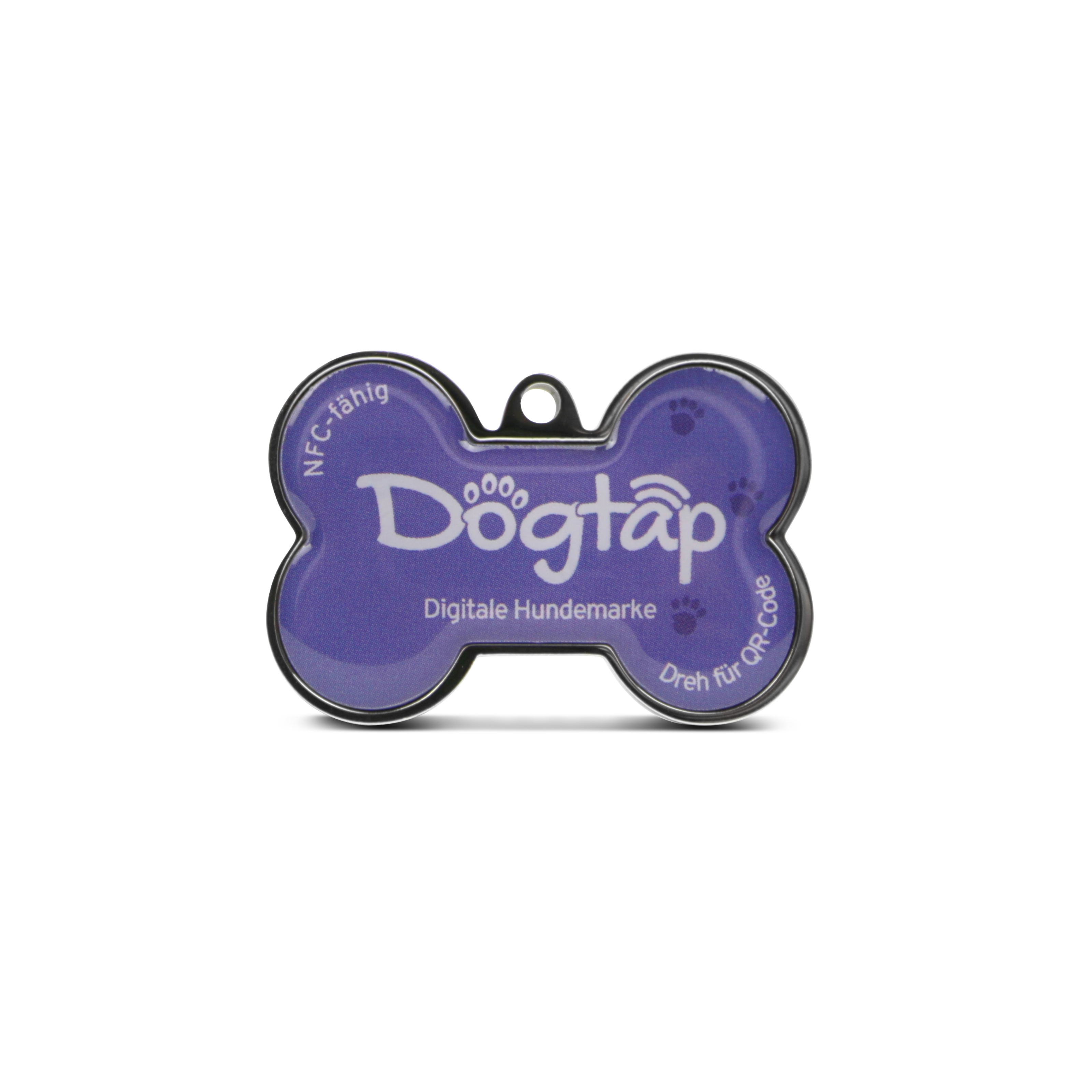 Dogtap Solid - Digital dog tag - PVC / Metal - 41.6 x 28.5 x 4.6 mm - purple