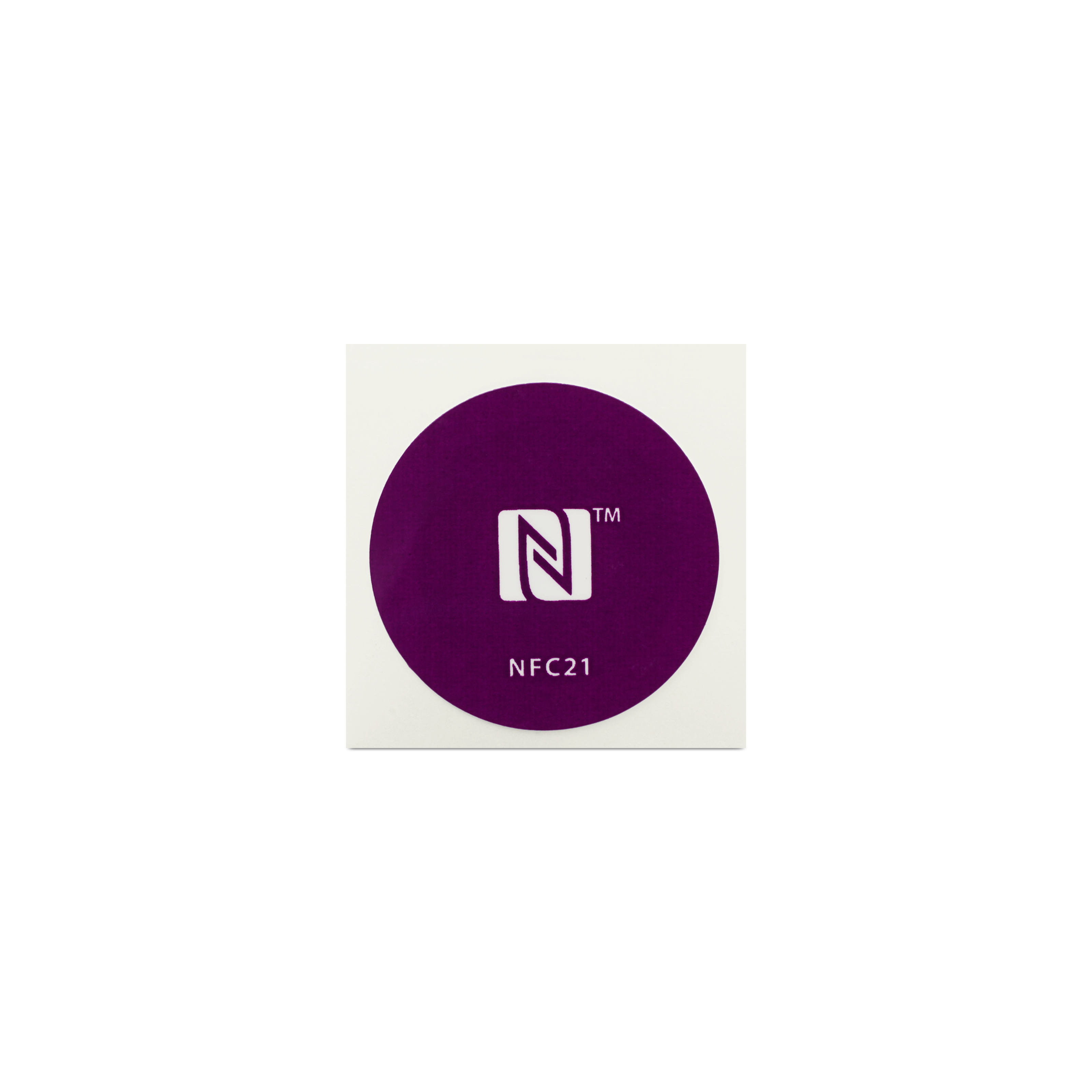 NFC Sticker PVC - 30 mm - NTAG213 - 180 Byte - lila mit Logo