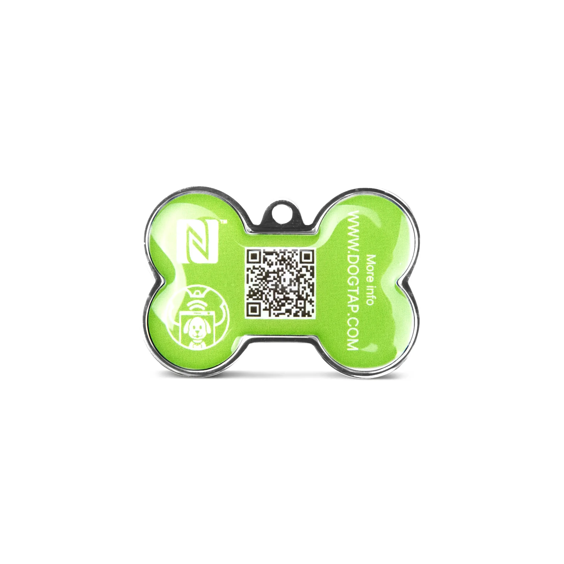 Dogtap Solid - LVM Edition - Digitale Hundemarke - PVC/Metall - 41,6 x 28,5 mm - grün