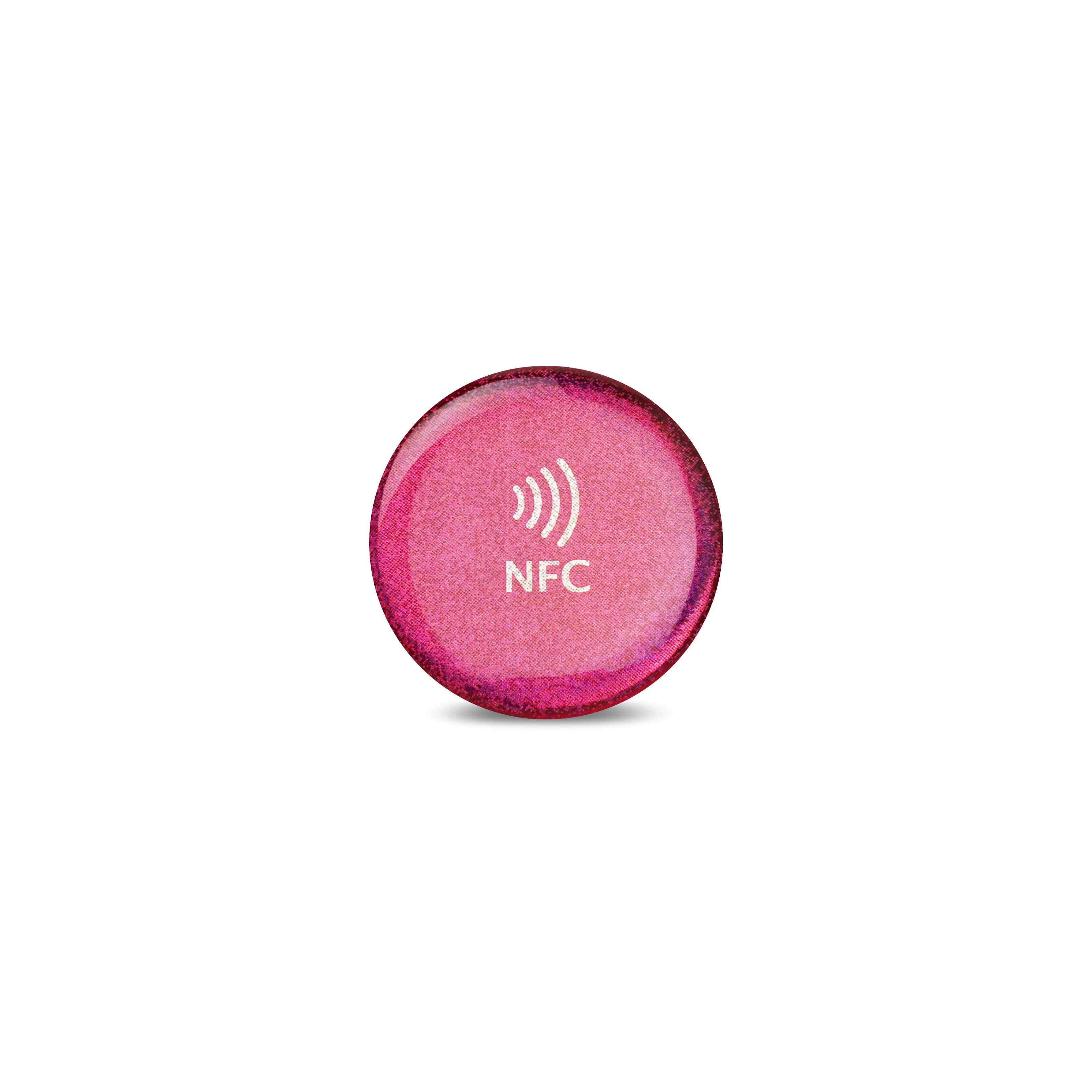 NFC Sticker Epoxy Glossy - On-Metal - 30 mm - NTAG213 - 180 Byte - pink
