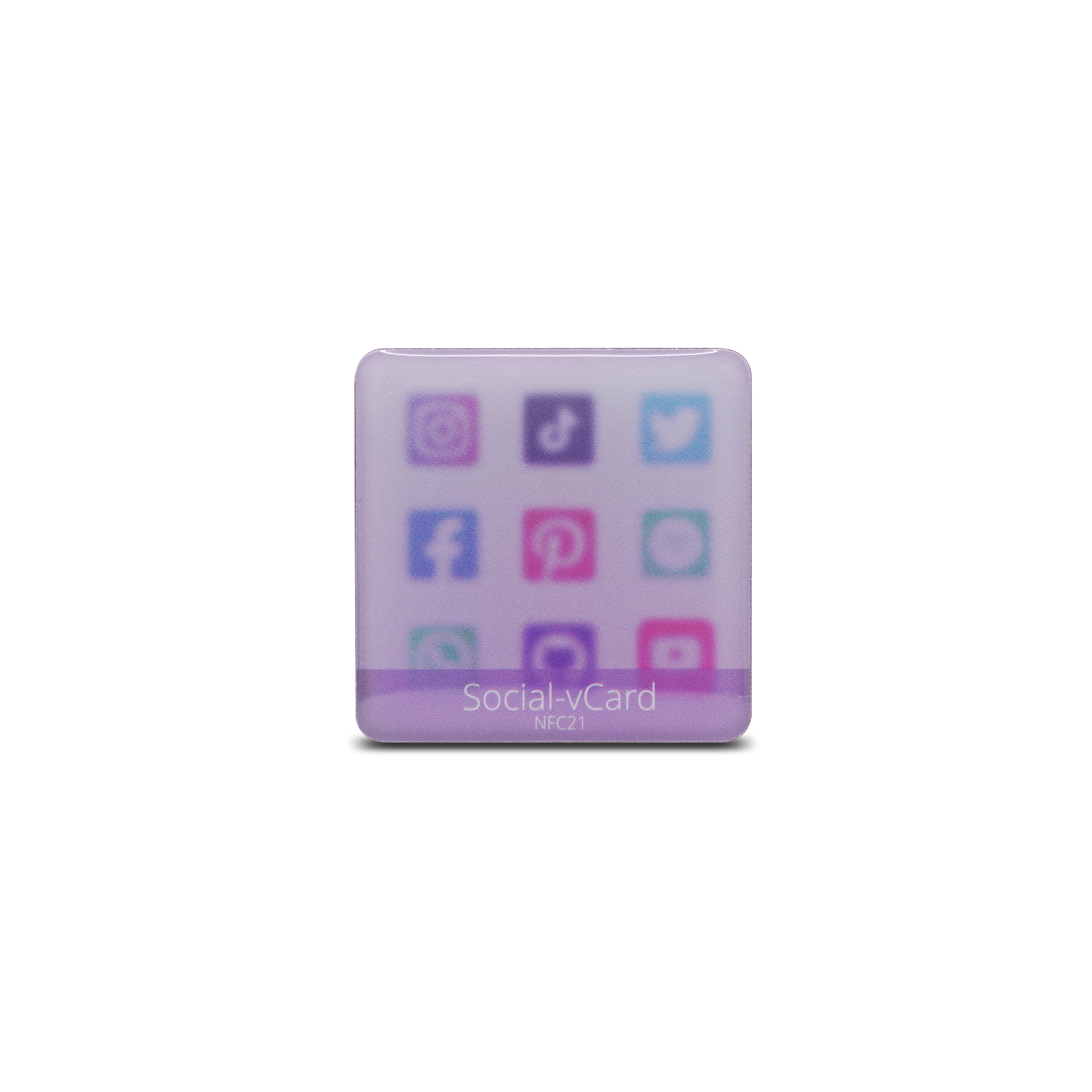 Social-vCard Glow - Digitaler Social Media Sticker - PET  - 35 x 35 mm - pink